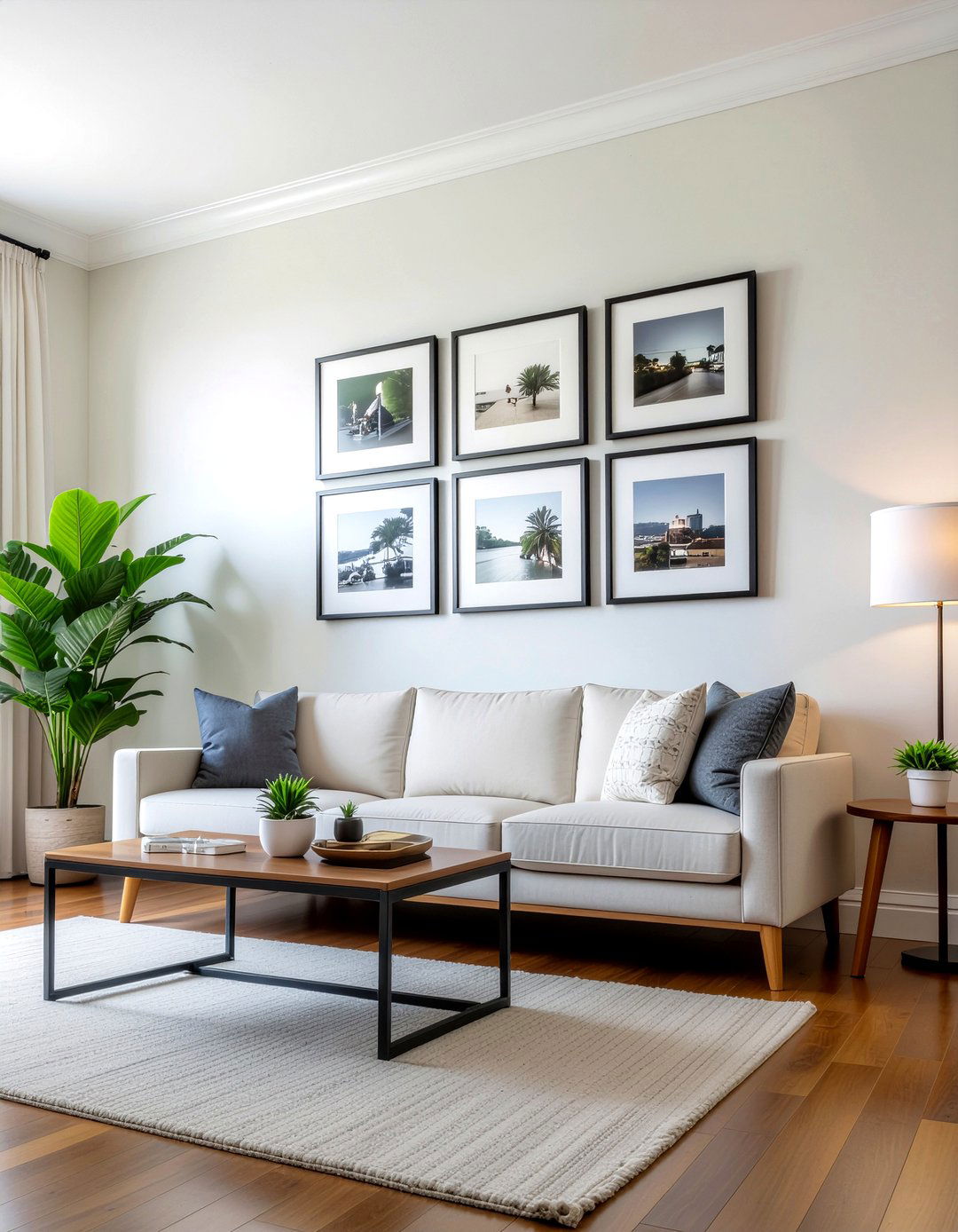 Grid gallery wall - 30 living room photo displays