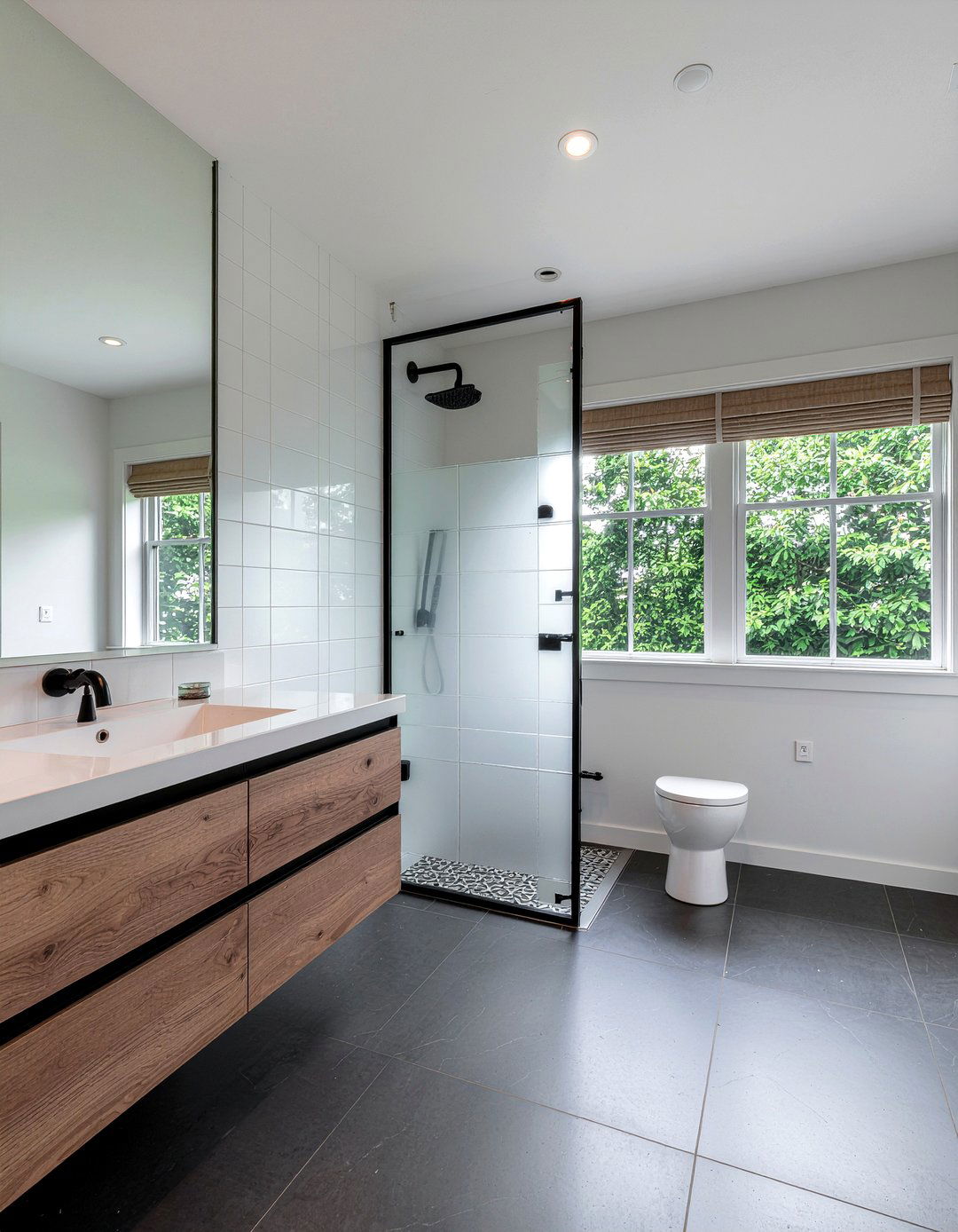 Grid pattern frosted glass - 30 frosted glass bathroom ideas