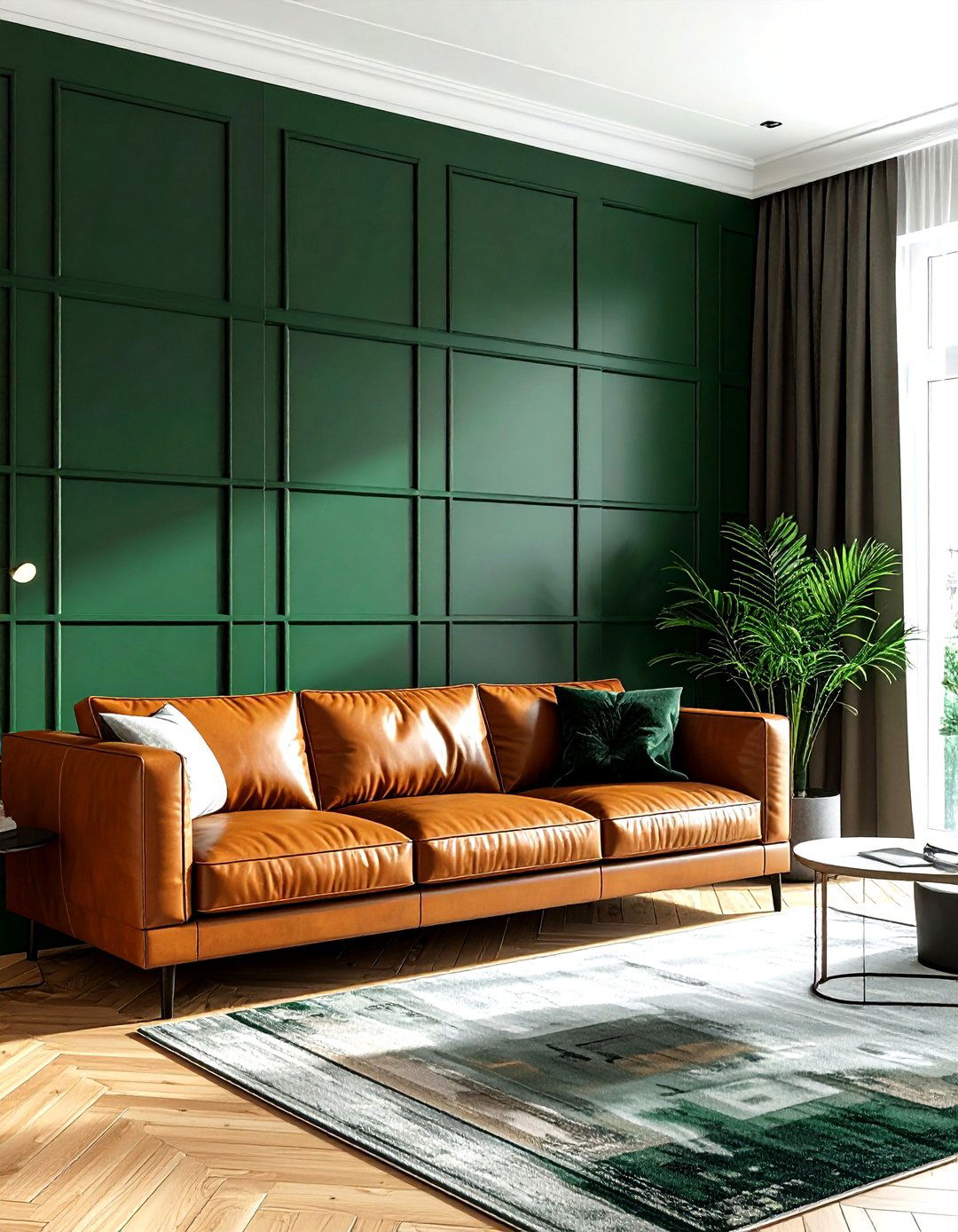 Grid wall trim - 30 living room molding ideas