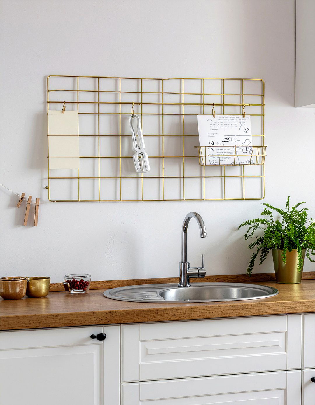 Grid wire wall organizer - 30 kitchen message board ideas