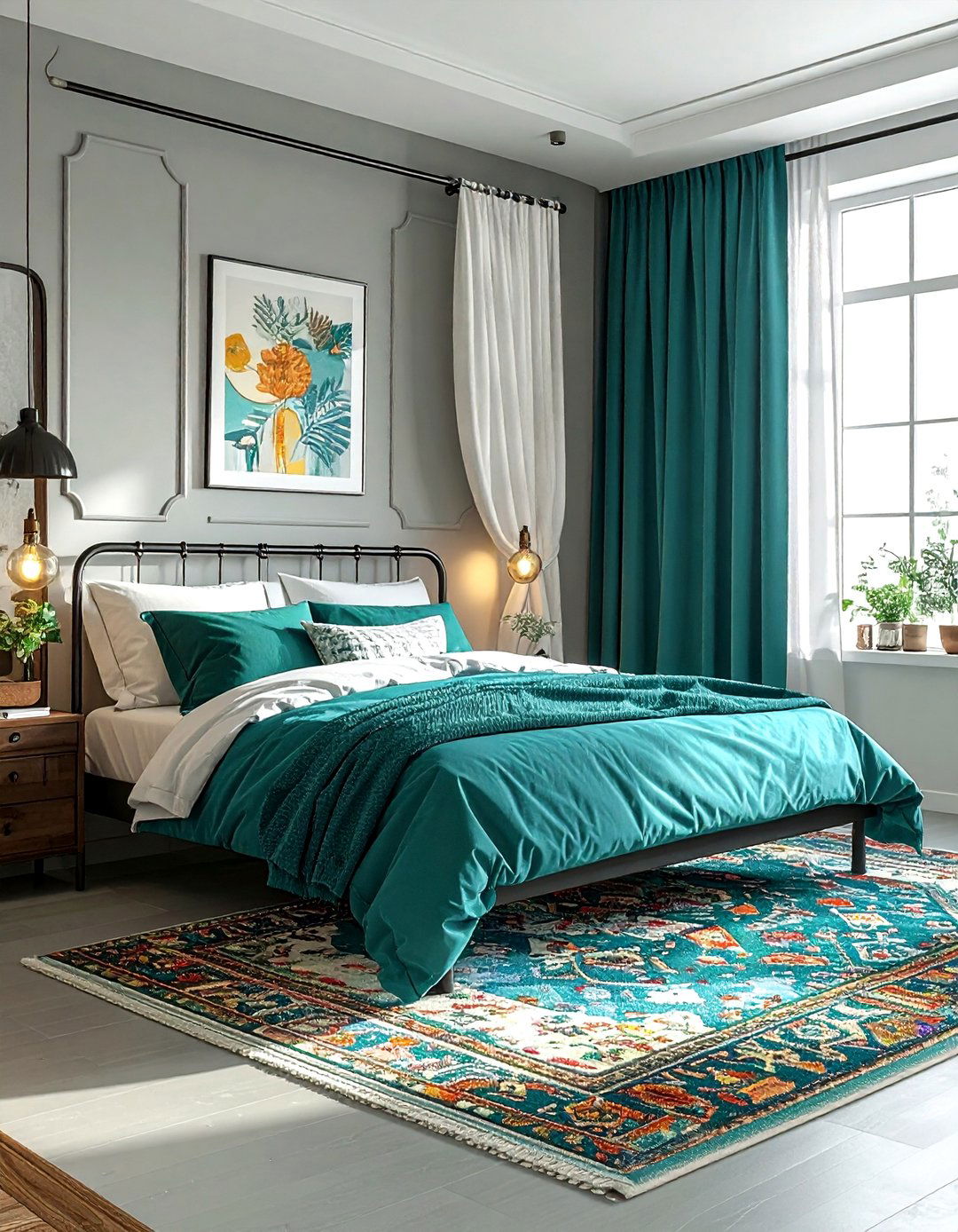 Grommet Curtains - 30 bedroom window treatment ideas