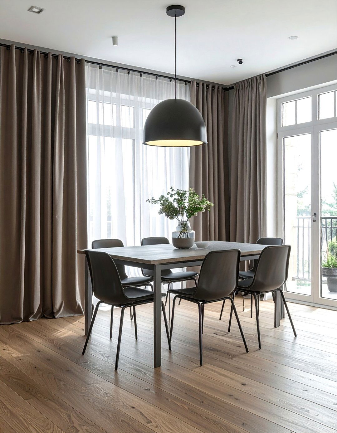 Grommet top curtains - 30 dining room drape ideas