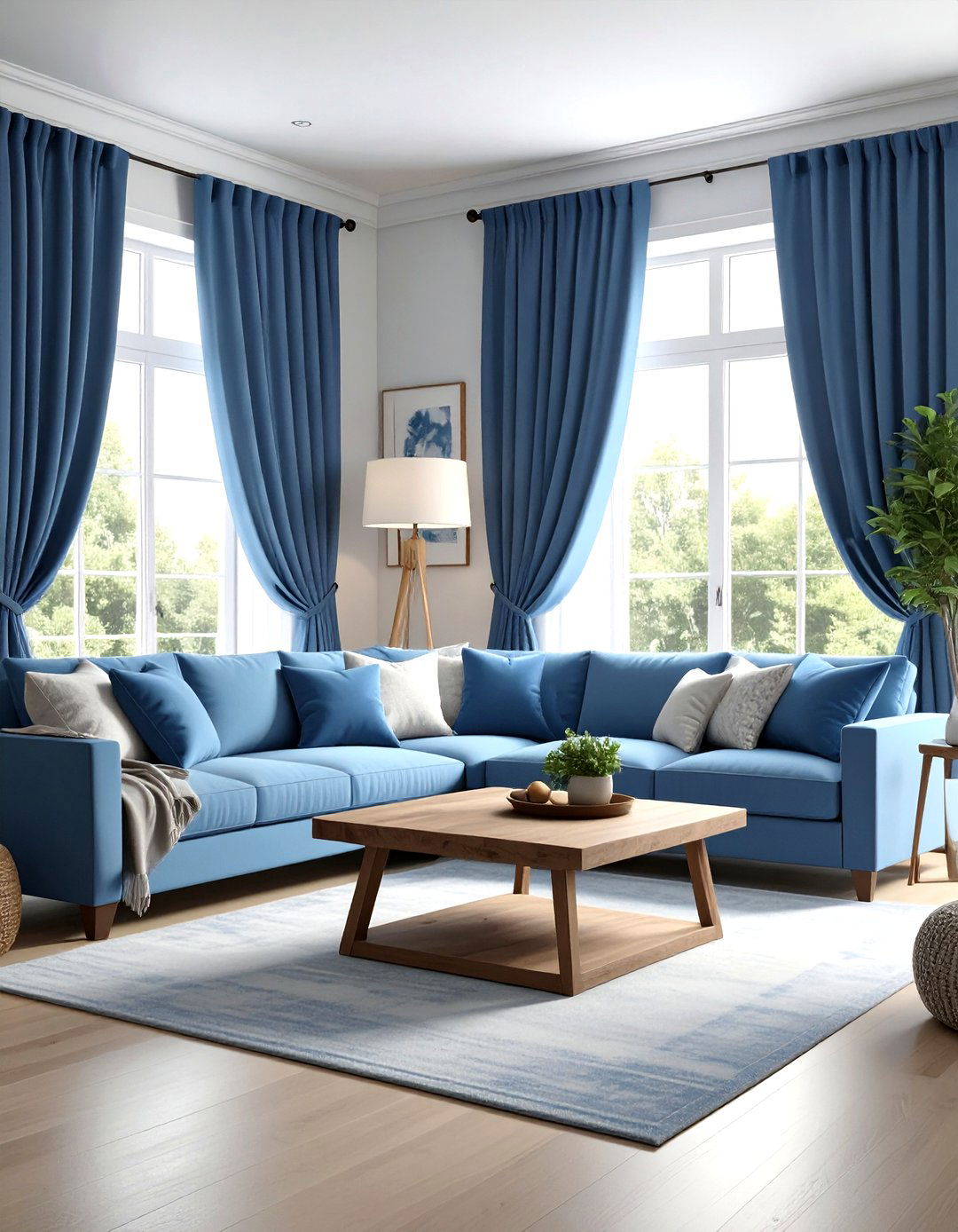 Grommet top curtains - 30 living room window treatment ideas