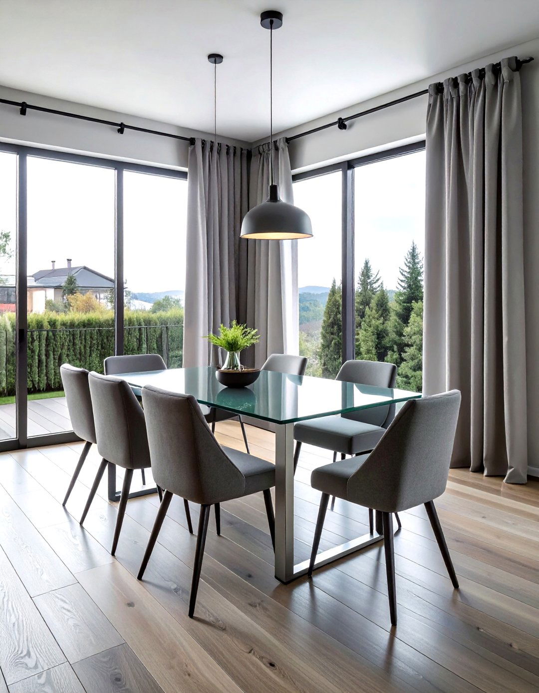 Grommet top floor length drapes - 30 floor length curtain dining room ideas