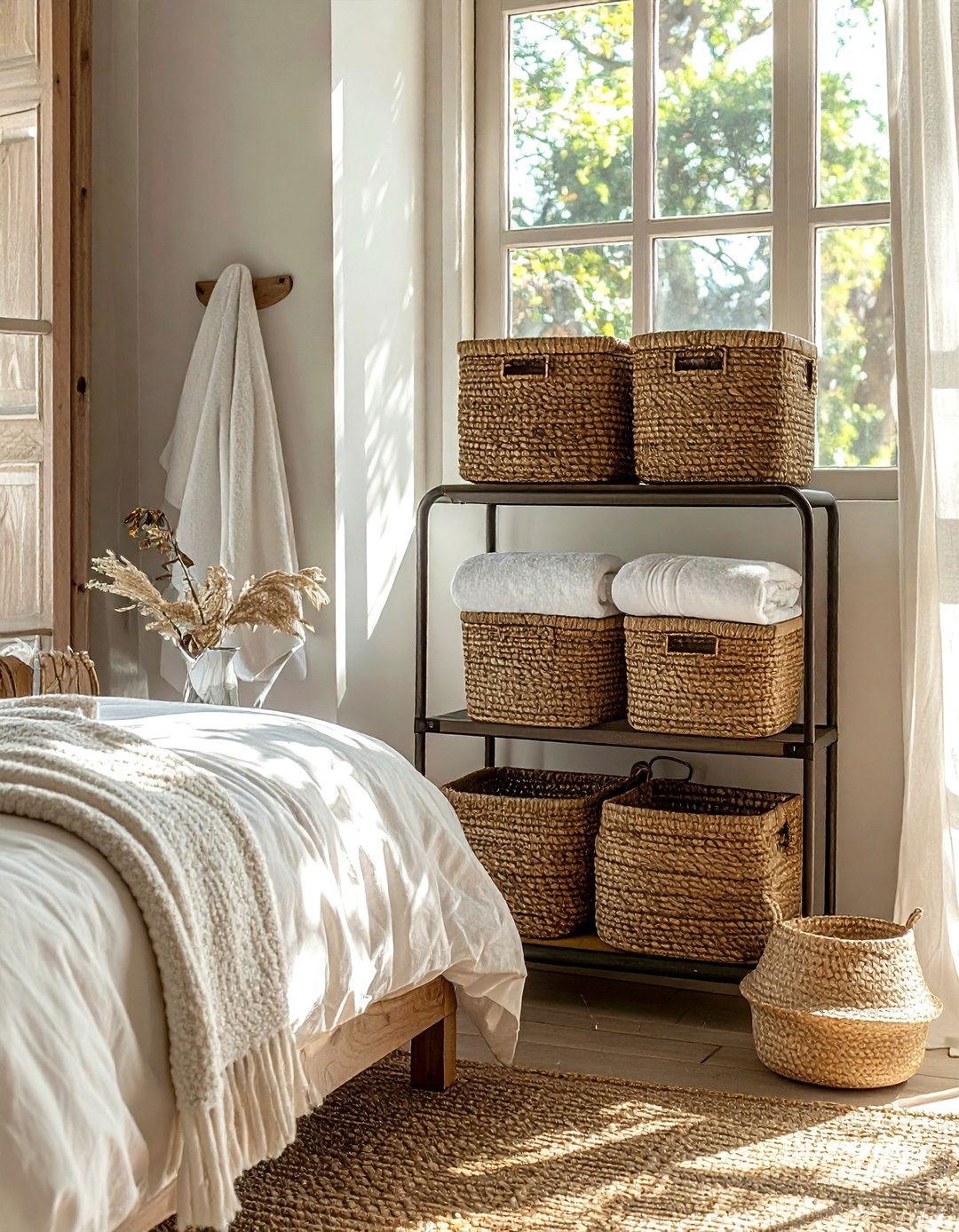 Guest Bedroom Baskets - 30 bedroom finishing touches ideas