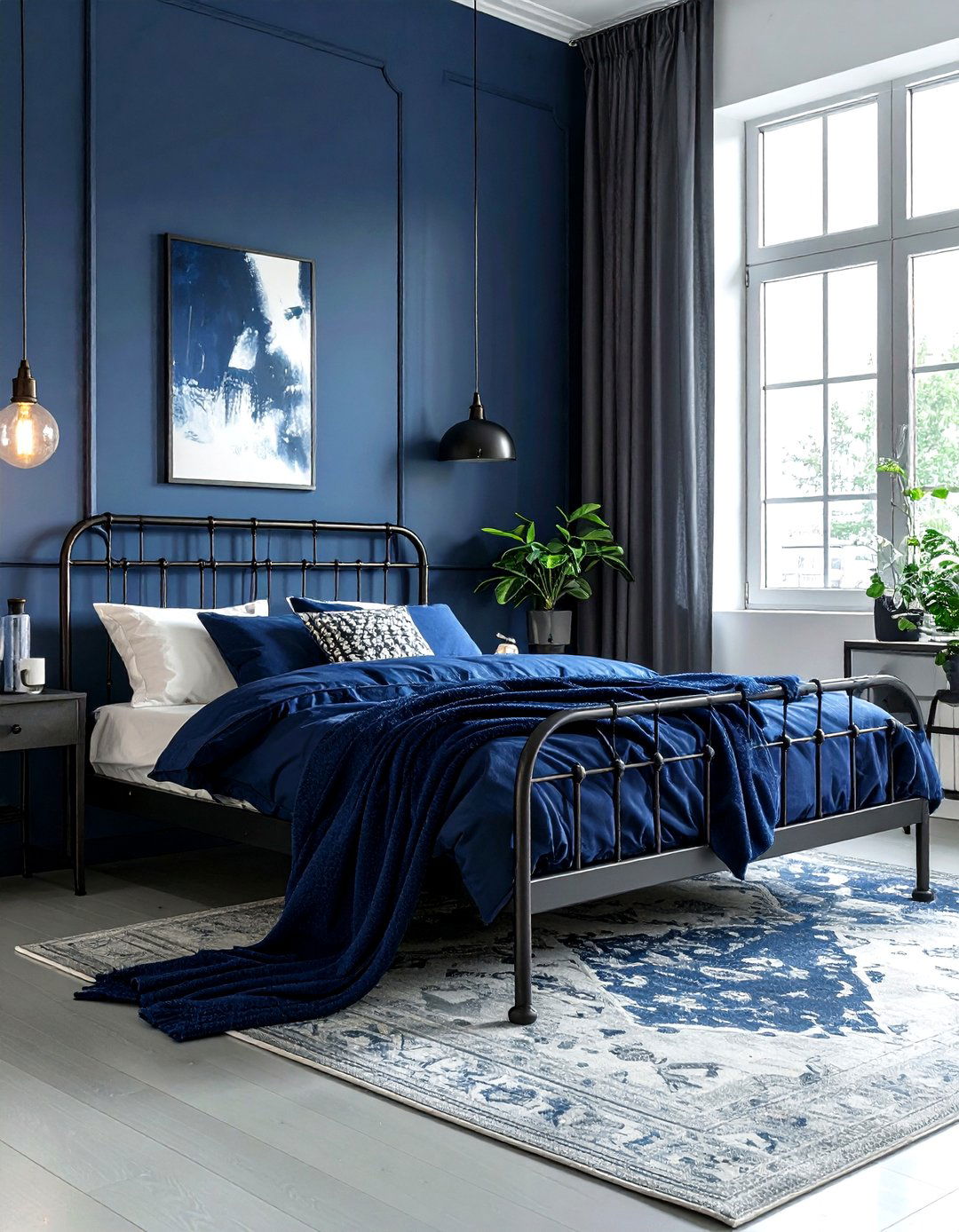 Guest Bedroom Industrial Navy Blue - 30 industrial navy bedroom ideas