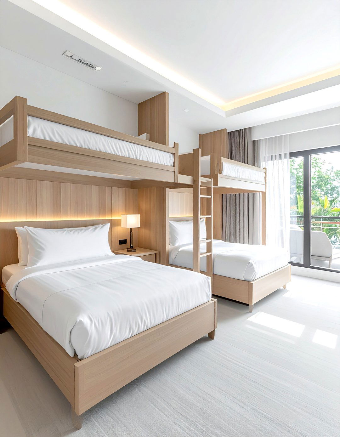 Guest Room With Four Beds - 30 quadruple bedroom ideas