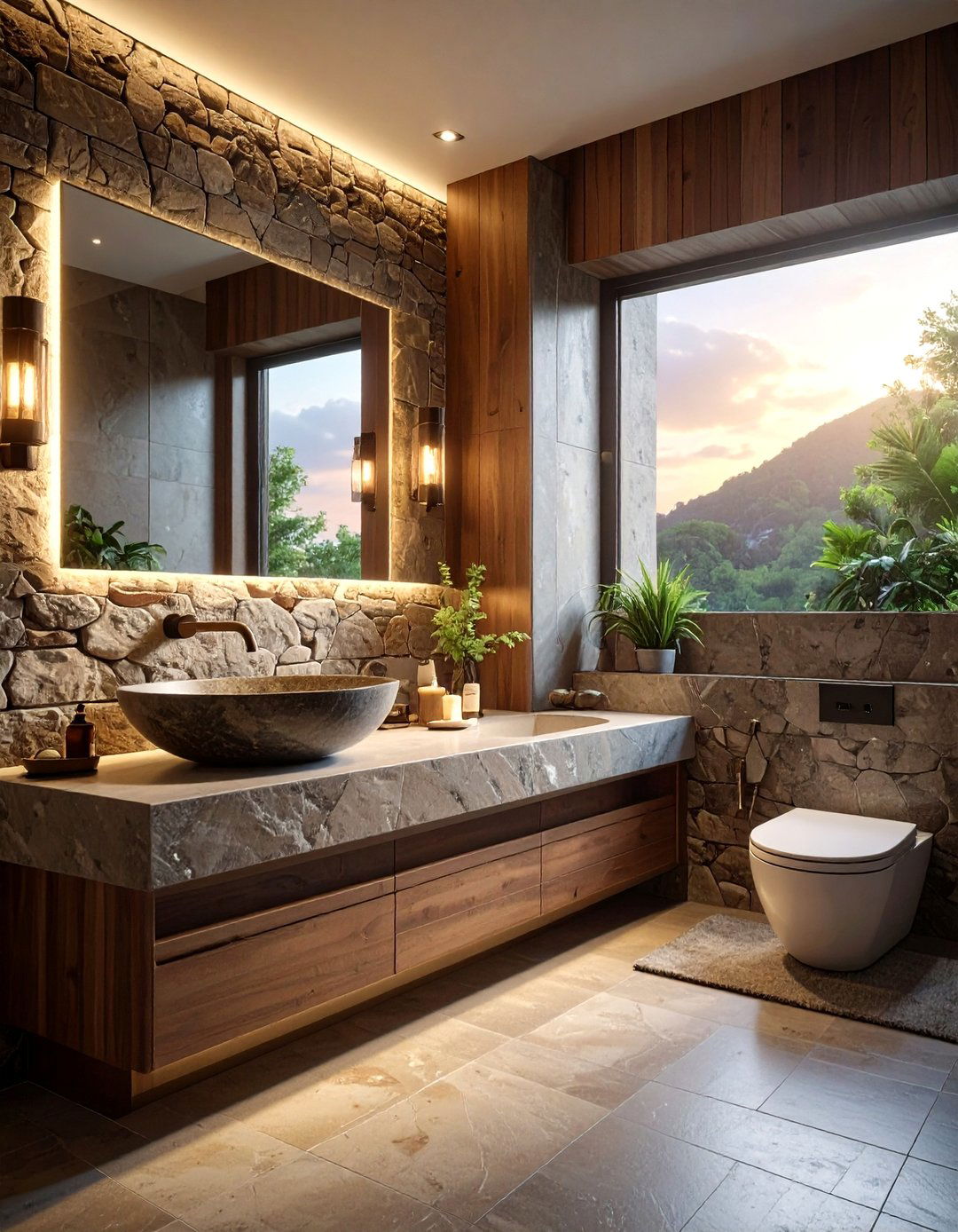 Guest Stone - 30 stone bathroom ideas