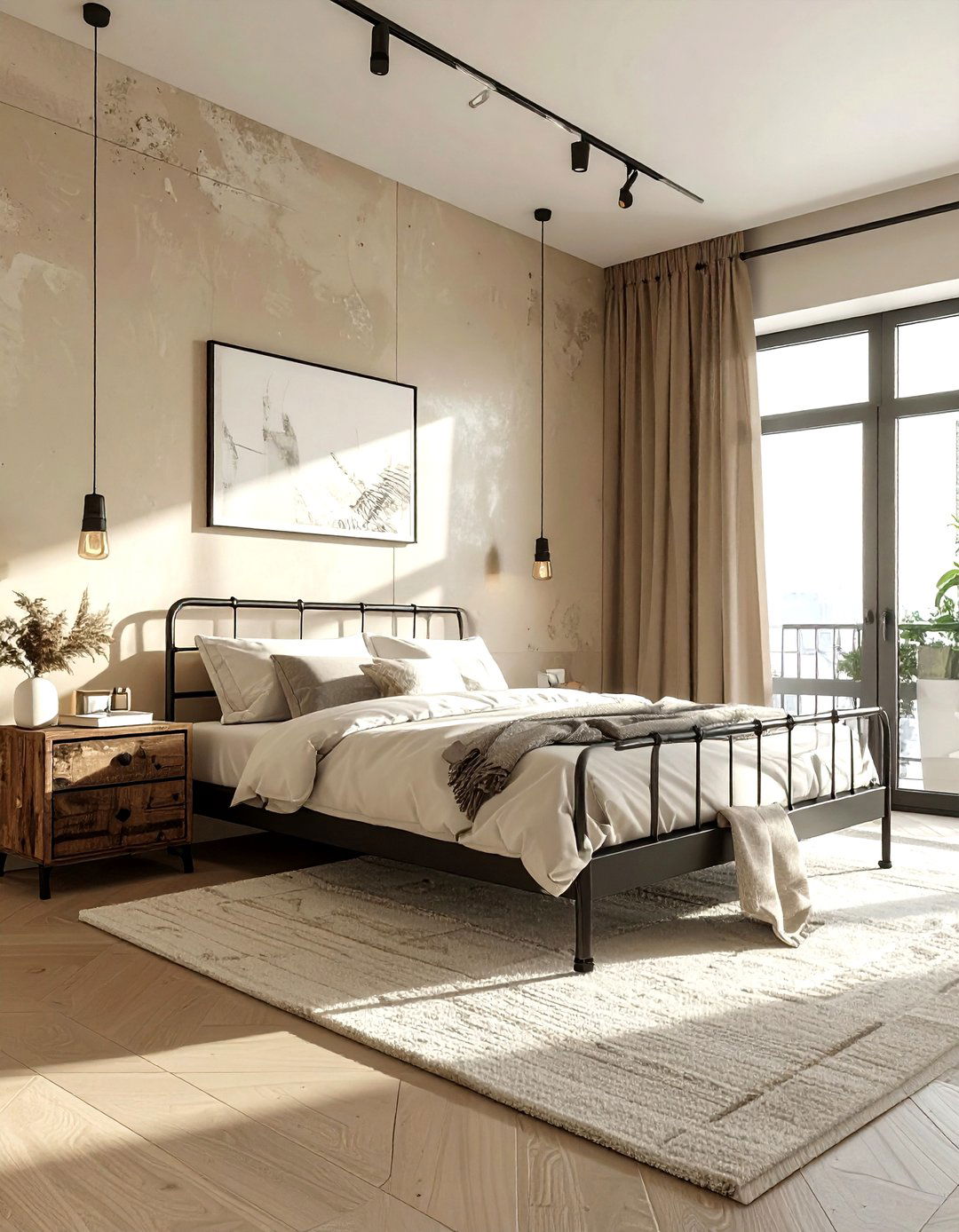 Guest industrial beige bedroom - 30 industrial beige bedroom ideas