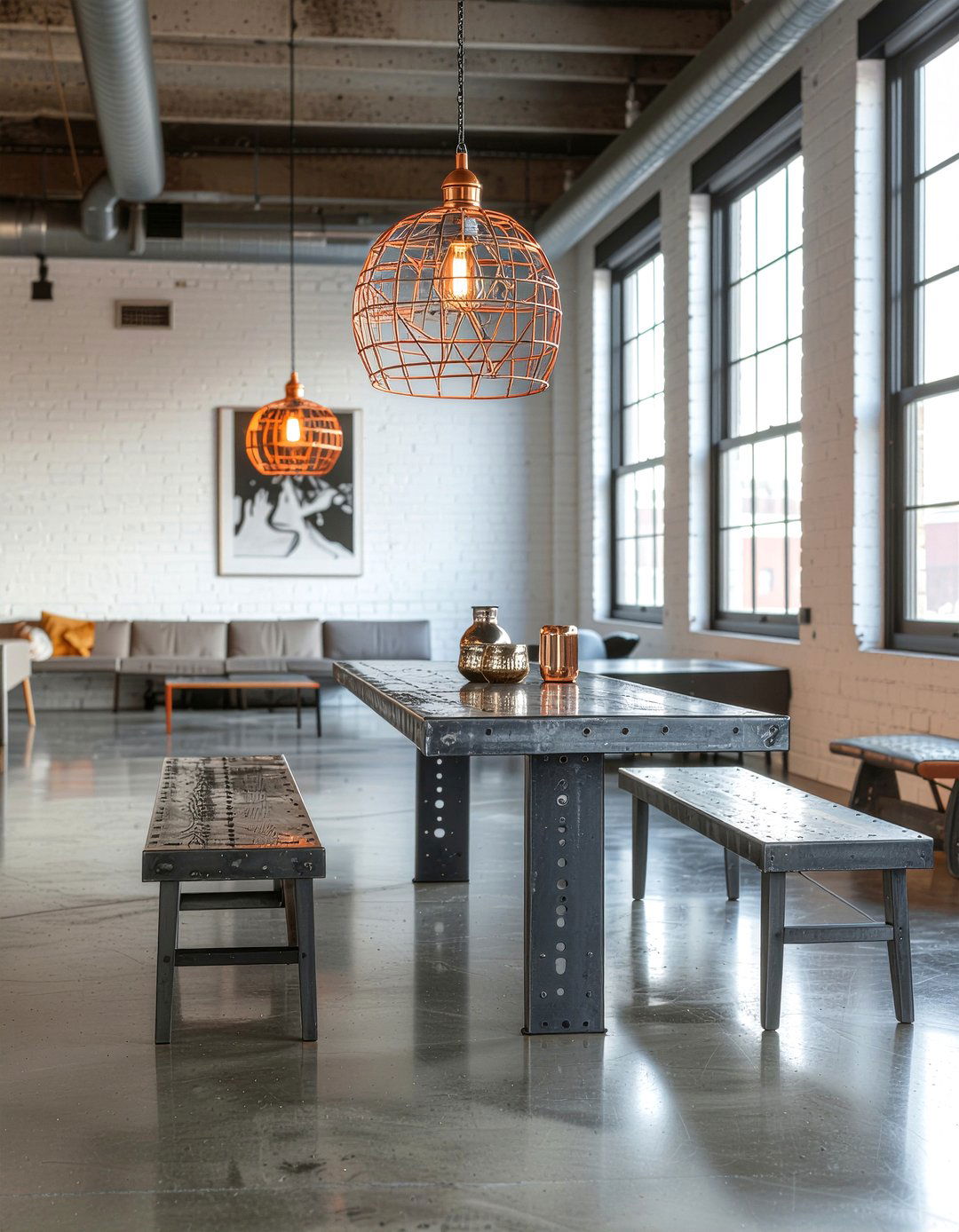 Gunmetal grey furniture - 30 mixed metal dining room ideas