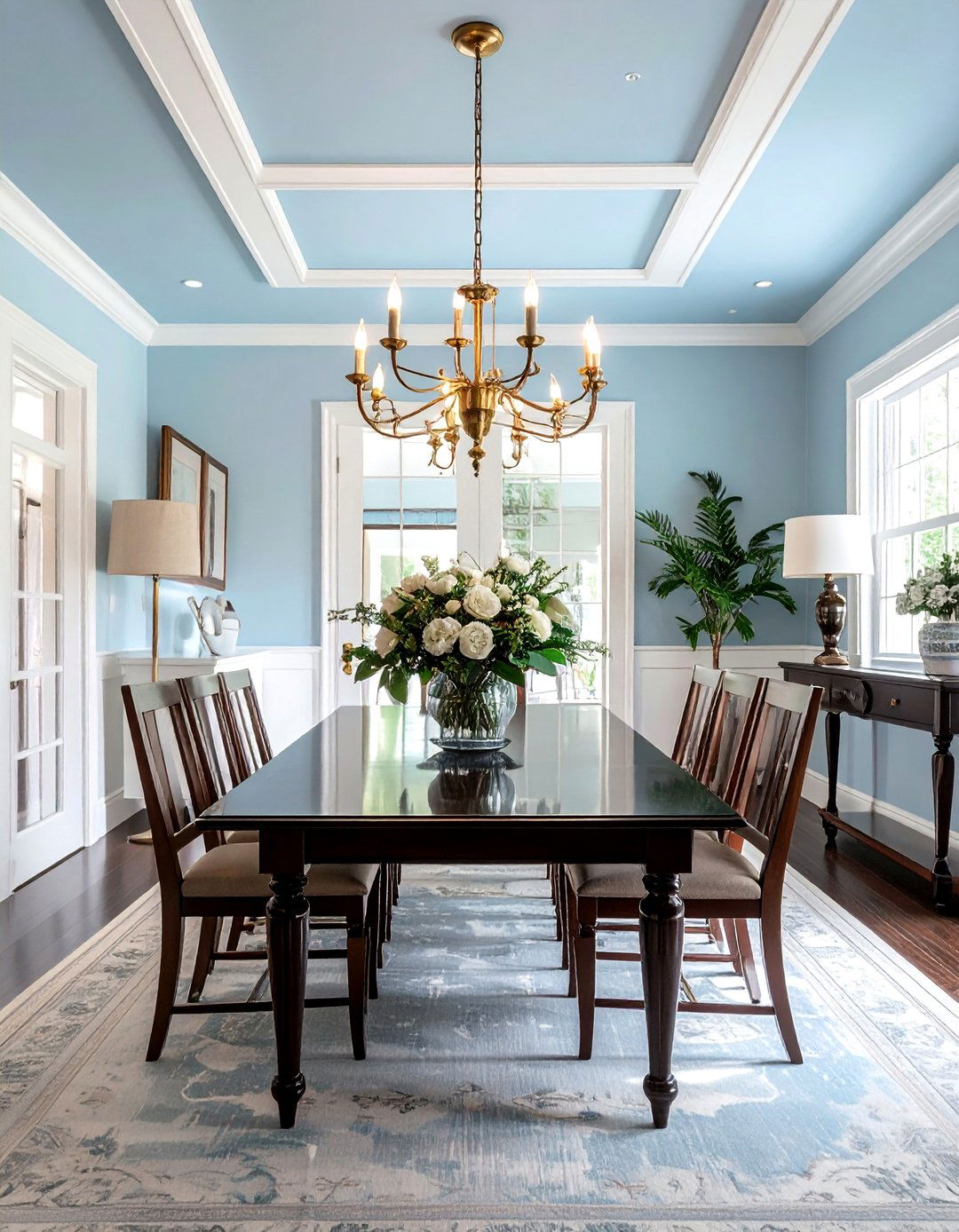 Haint Blue Ceiling Dining Room - 30 Charleston dining room ideas