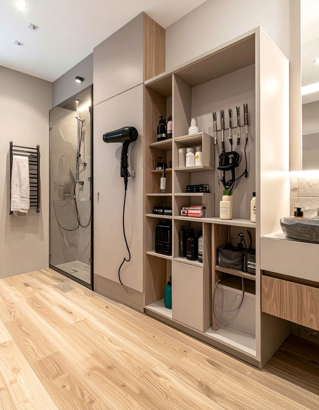 Hair Tool Organizer Cabinet - 30 bathroom cabinet storage ideas