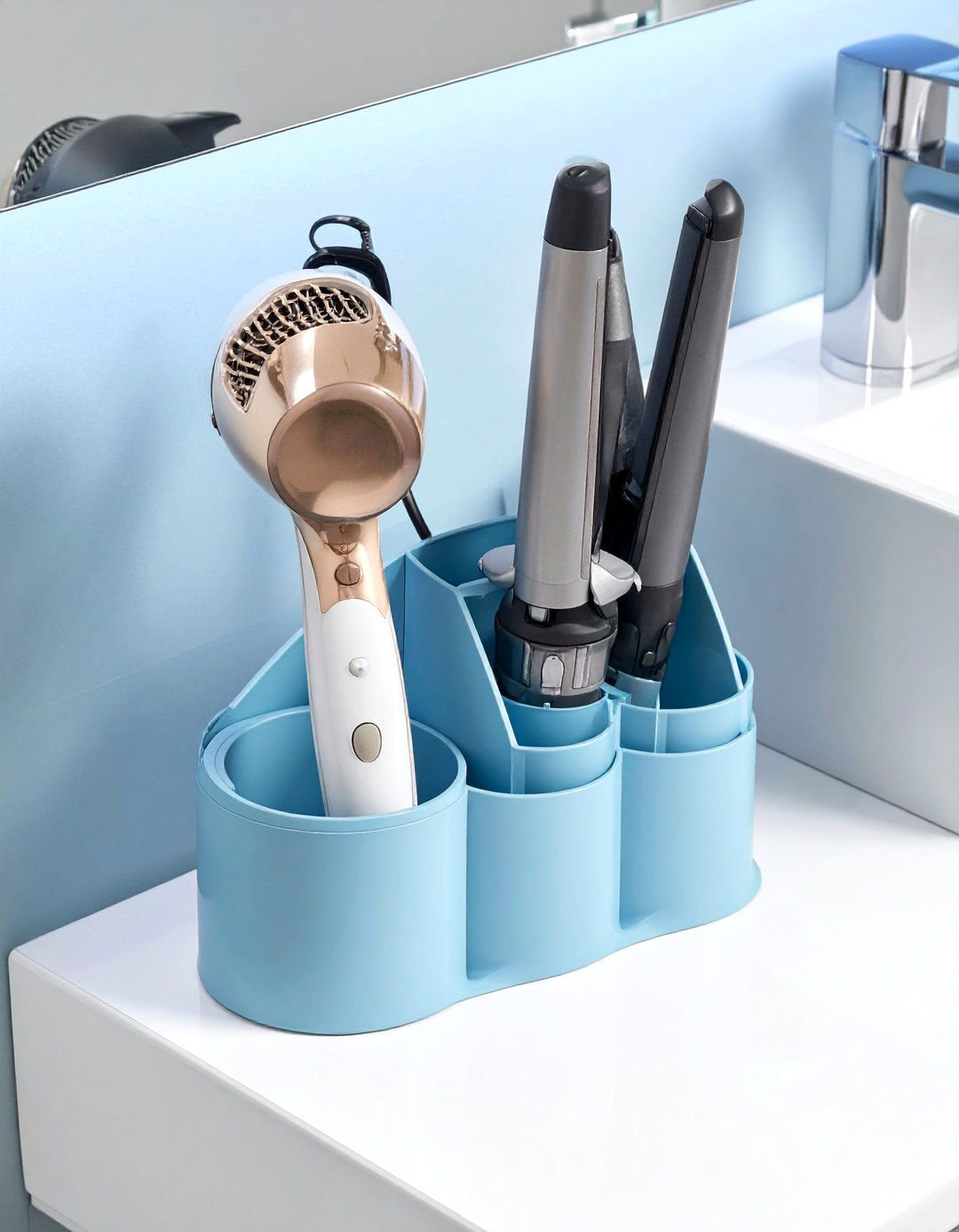 Hair tool organizer - 30 bathroom shopping list ideas