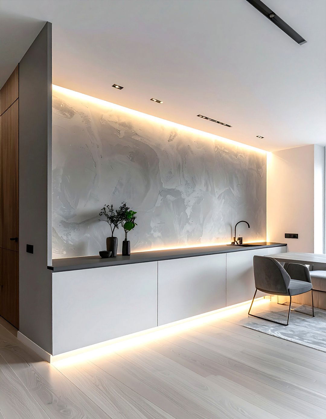 Half Wall With Hidden Lighting - 30 living room half wall ideas