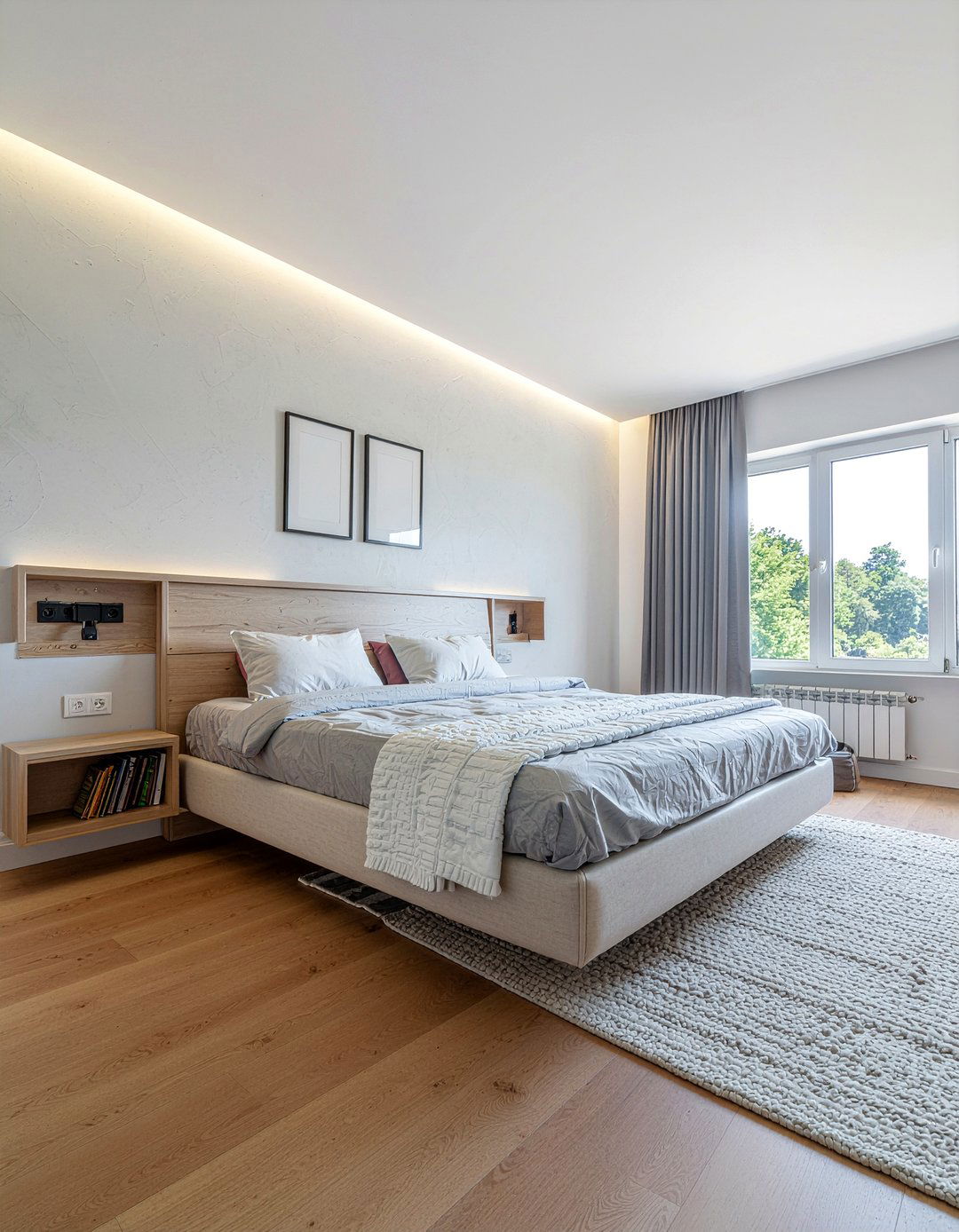 Half wall headboard - 30 bedroom half wall ideas