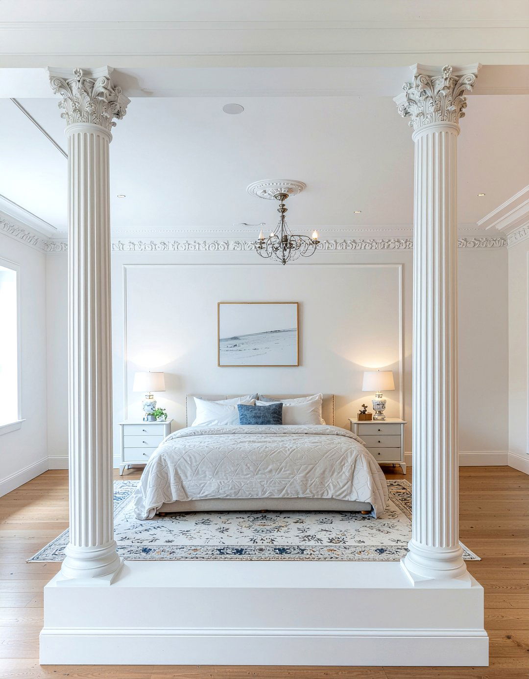 Half wall with columns - 30 bedroom half wall ideas