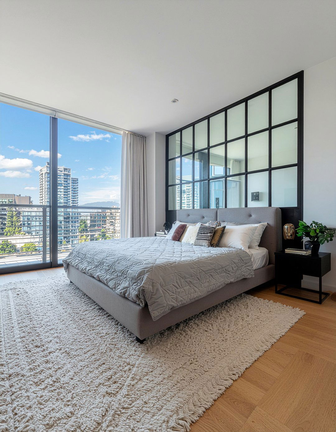 Half wall with glass - 30 bedroom half wall ideas