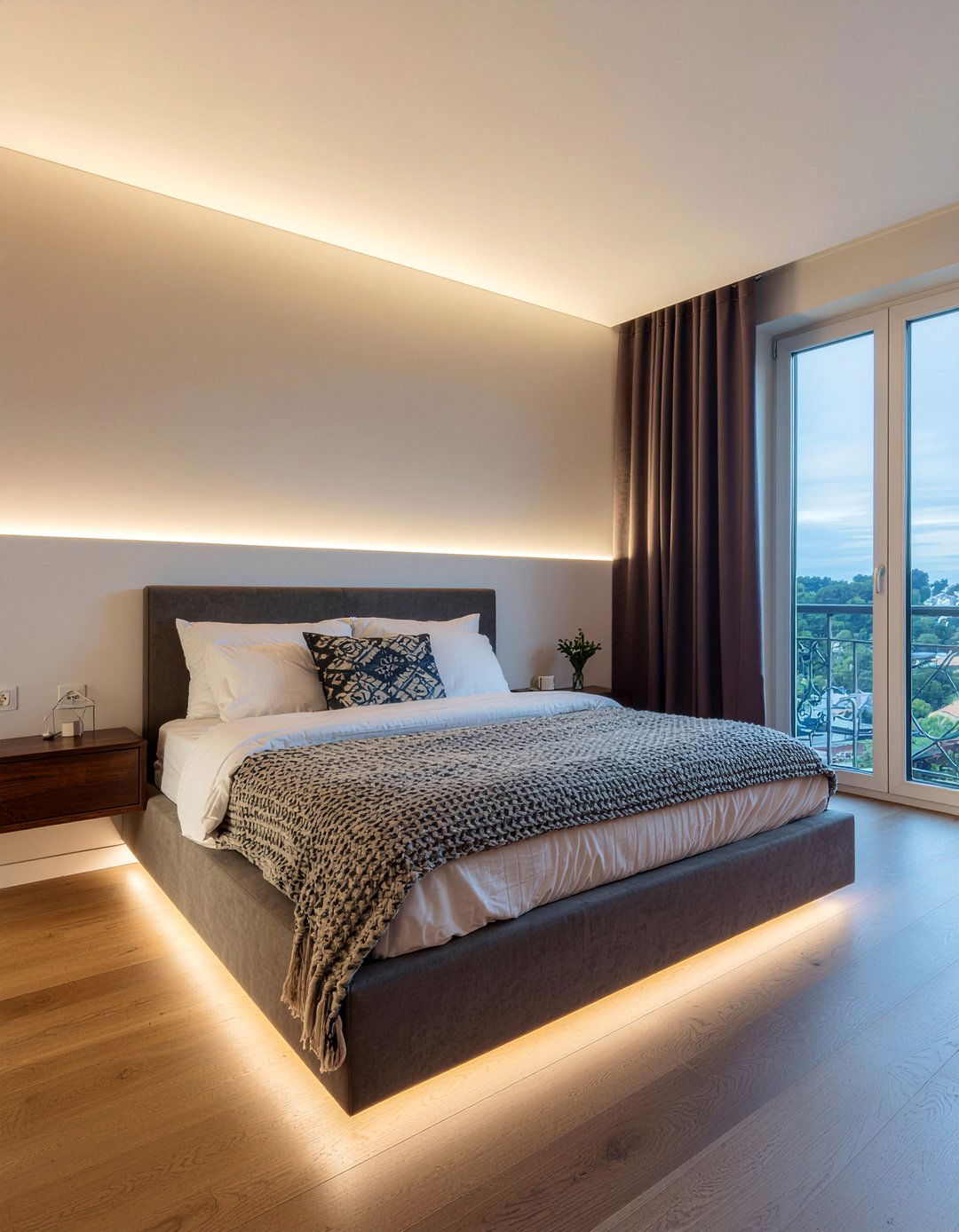 Half wall with lighting - 30 bedroom half wall ideas