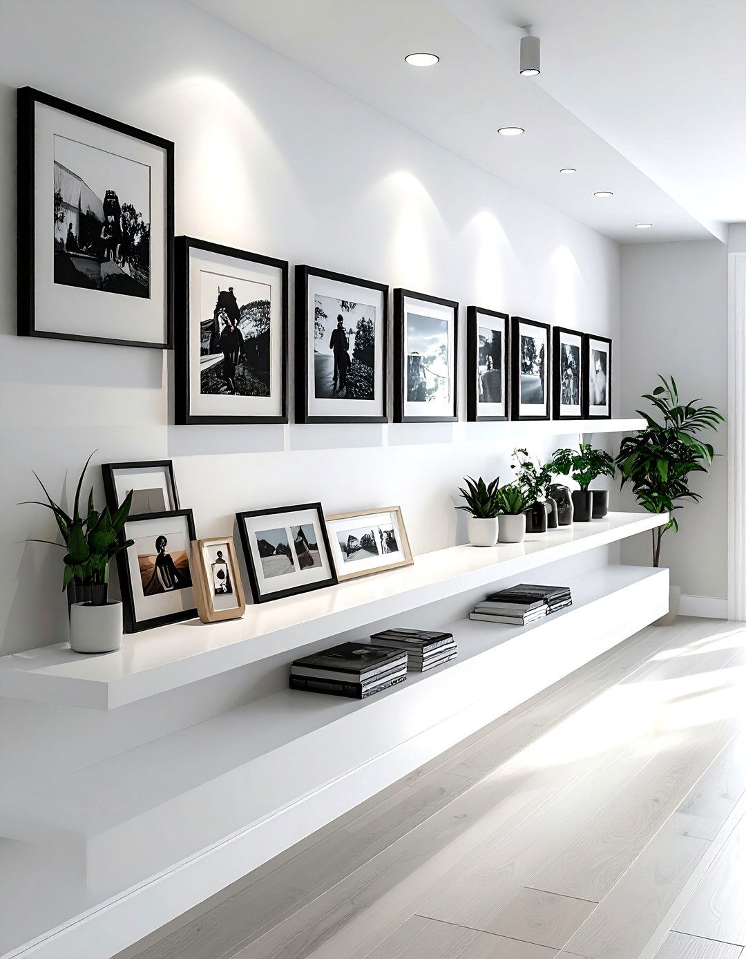 Hallway Gallery Shelf - 30 wall shelf decor ideas