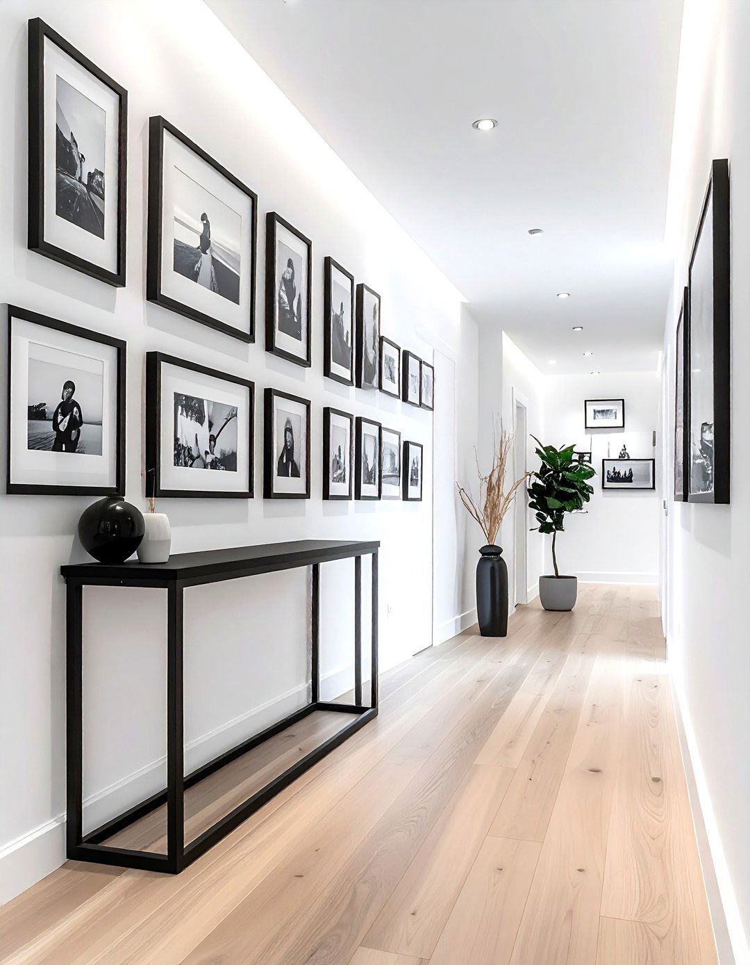 Hallway Gallery Wall - 30 before and after decor ideas