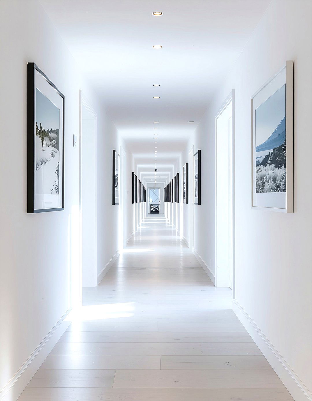 Hallway Photo Runner - 30 family photo decor ideas