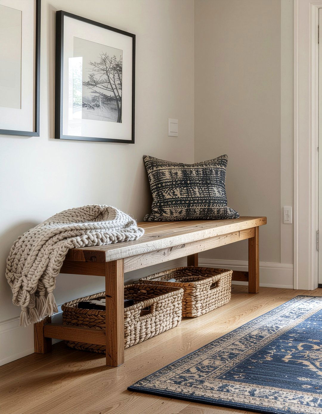 Hallway bench seating - 30 bedroom hallway ideas