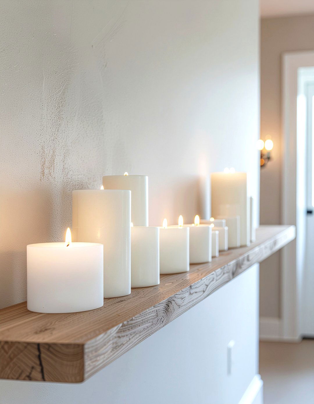 Hallway candle shelf - 30 floating shelf decor ideas