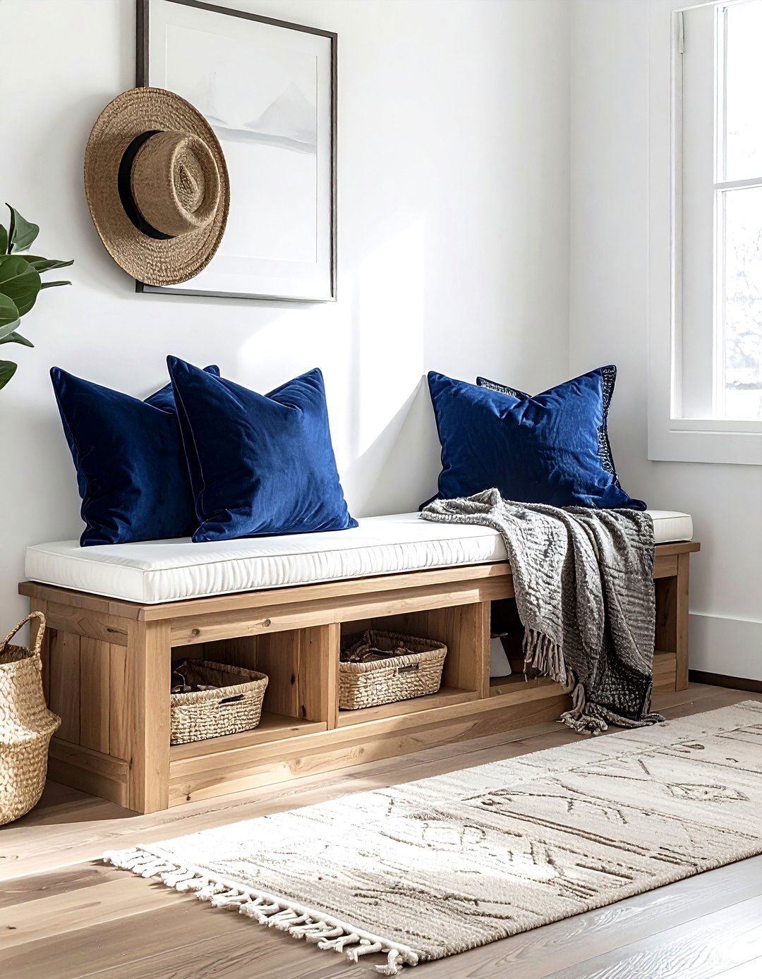 Hallway storage bench - 30 hallway decor ideas