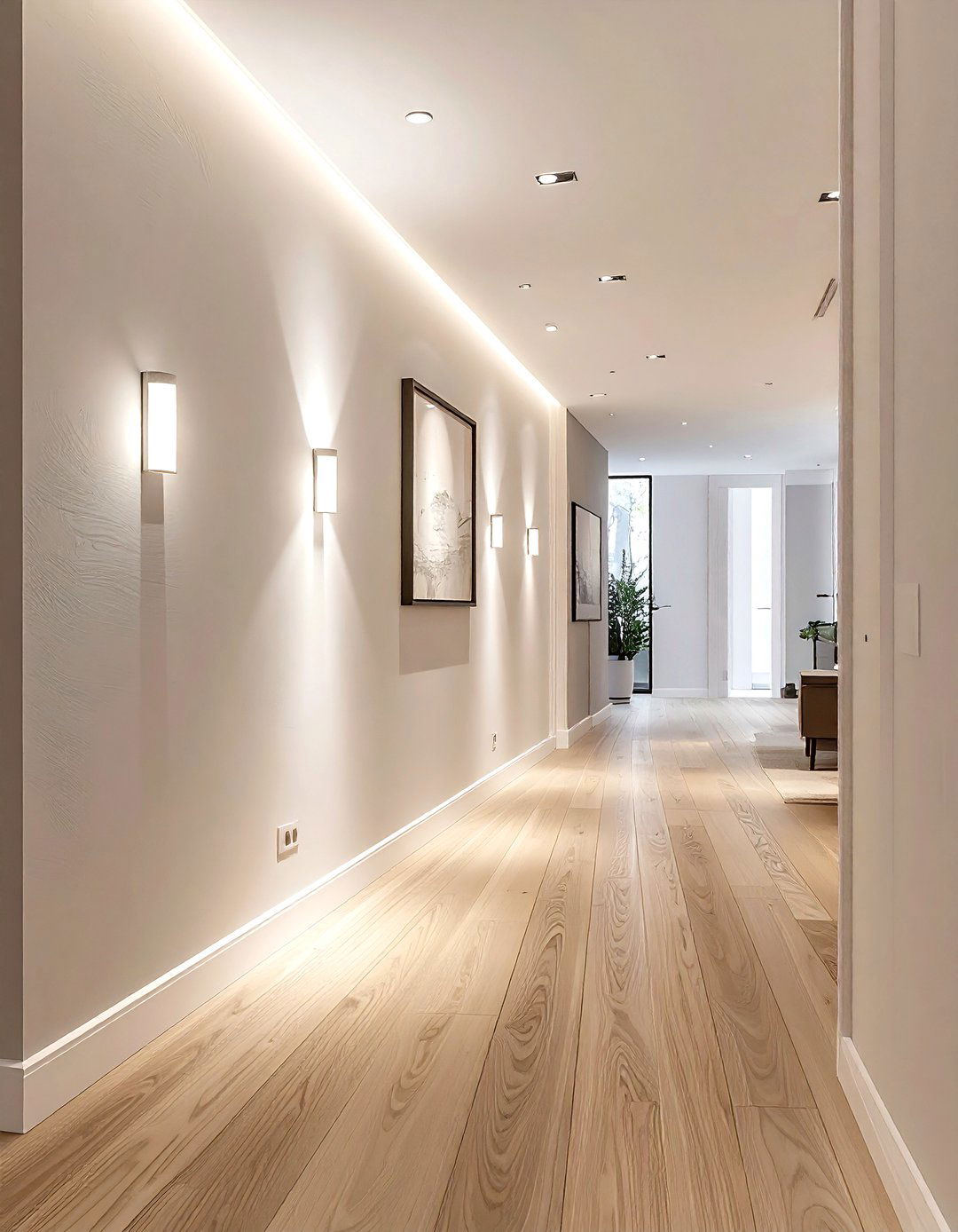 Hallway wall lights - 30 LED light decor ideas