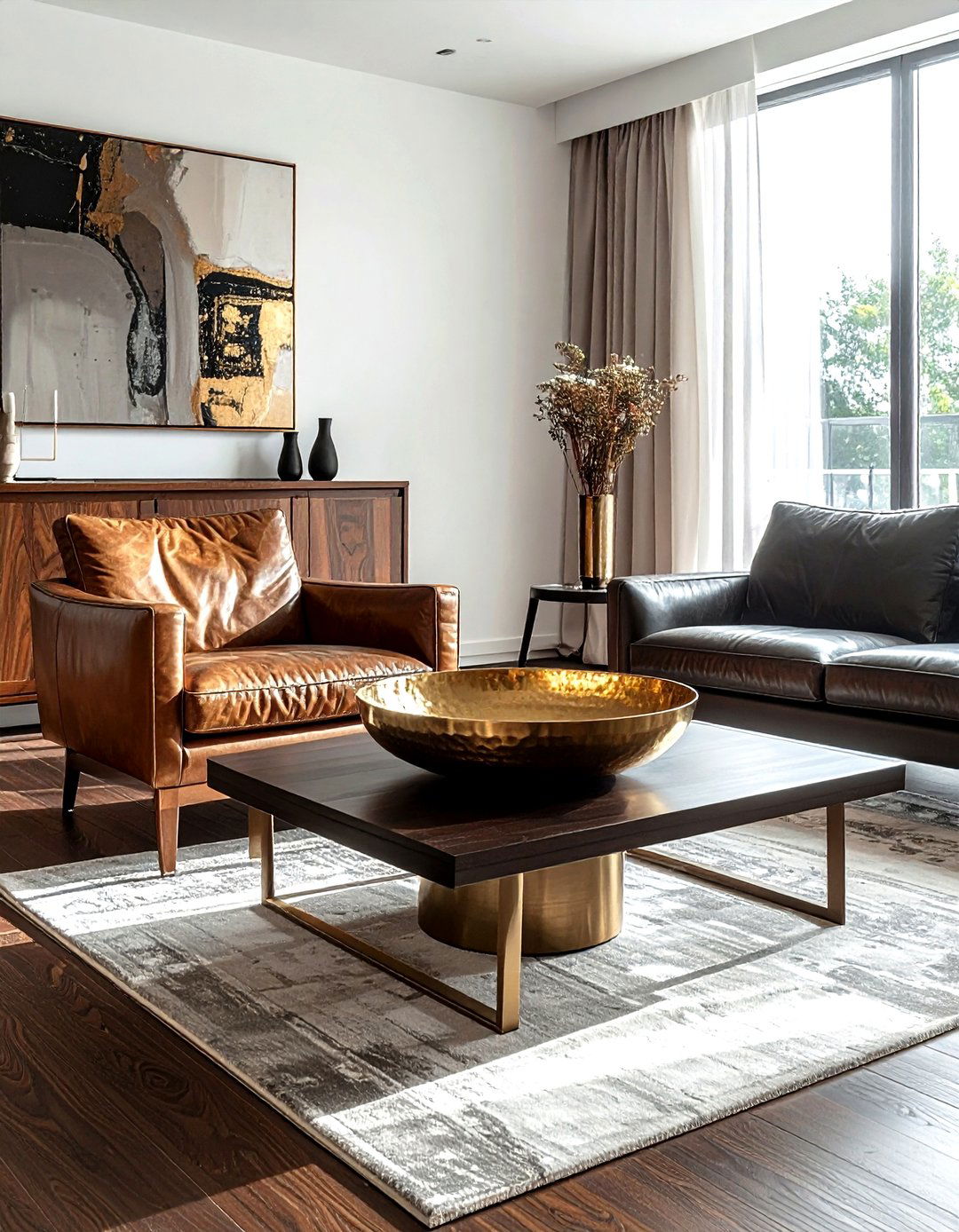 Hammered Brass Centerpiece Bowl - 30 coffee table bowl ideas