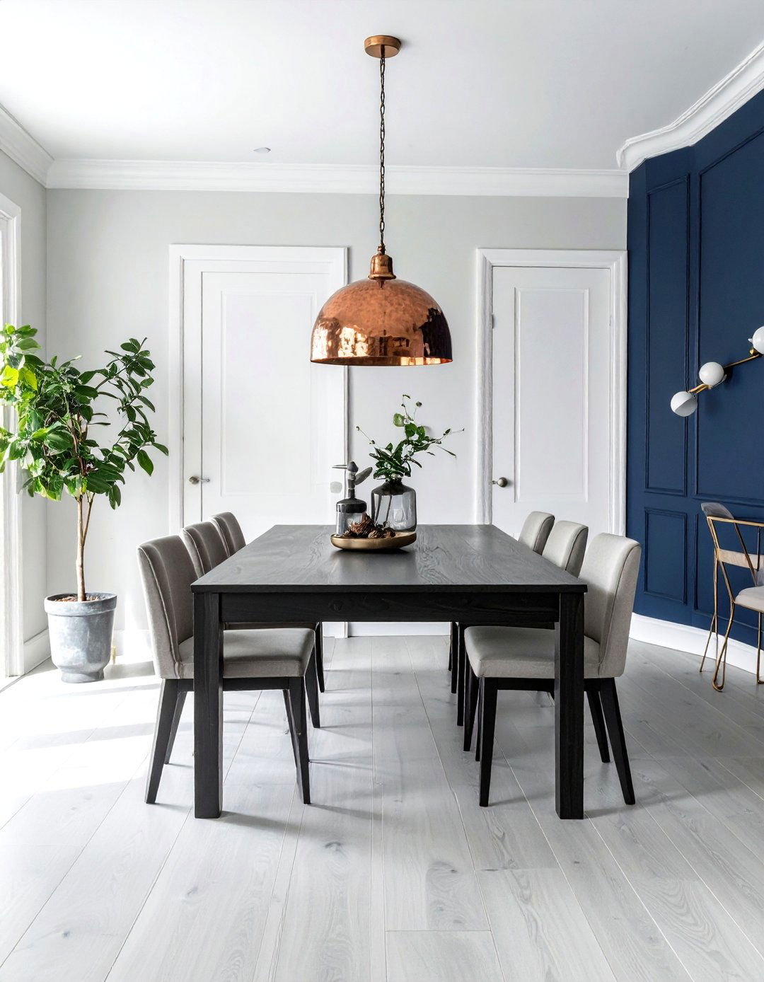 Hammered Copper Dome - 30 single pendant dining room ideas