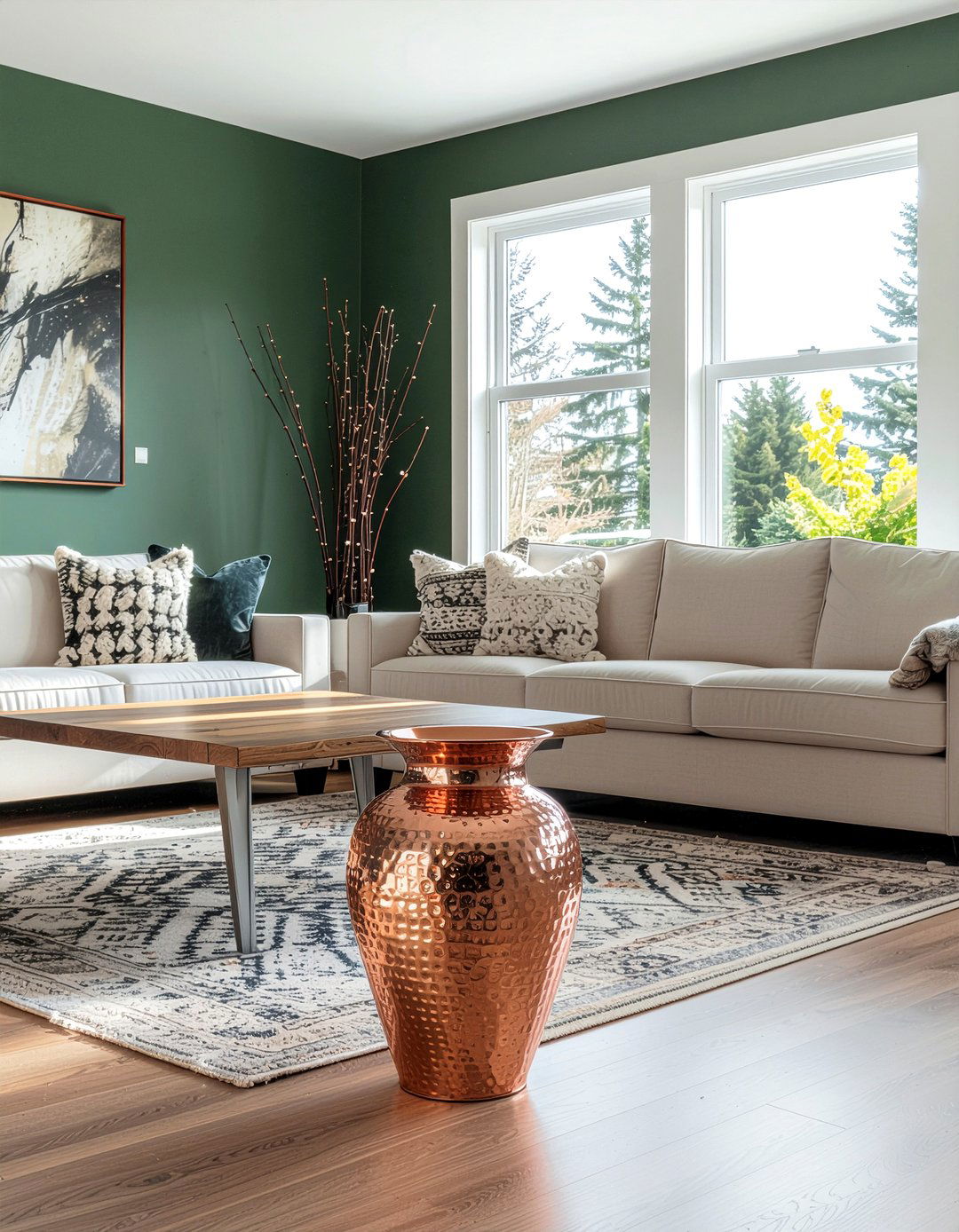 Hammered Copper Floor Vase - 30 floor vase ideas