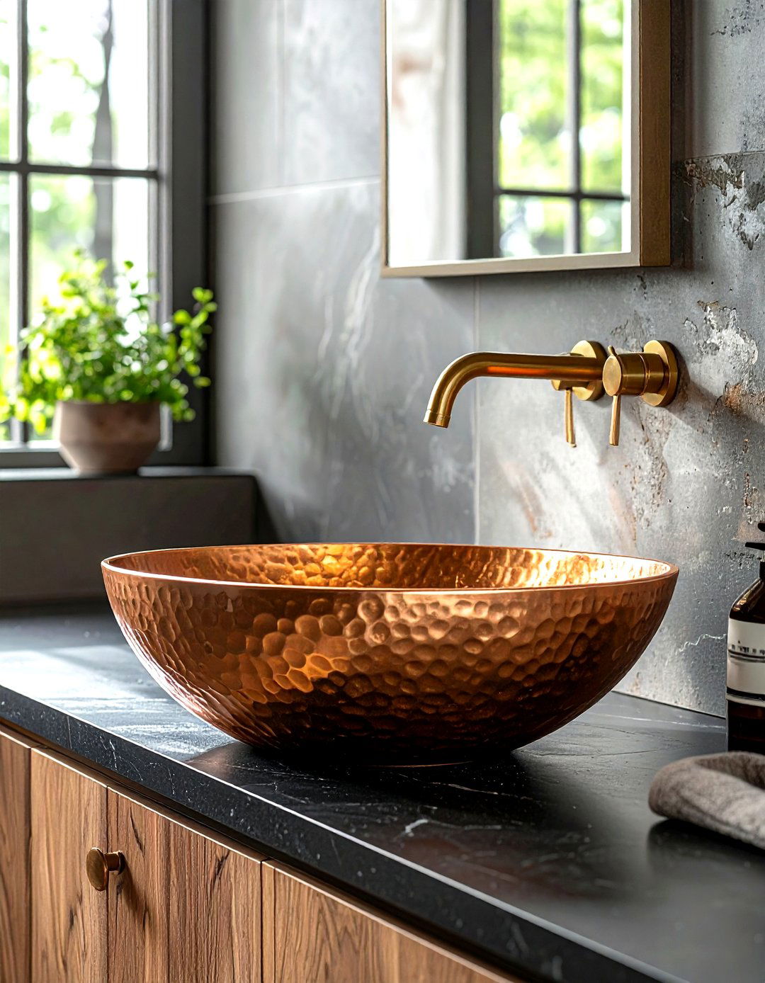 Hammered Copper Sink - 30 kitchen texture ideas