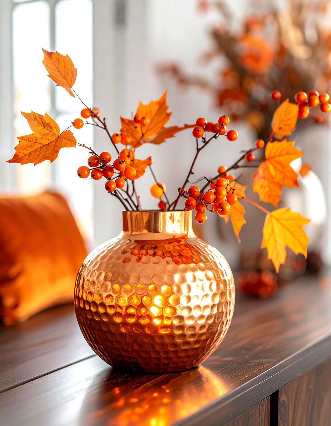 Hammered Copper Vase - 30 decorative vase ideas