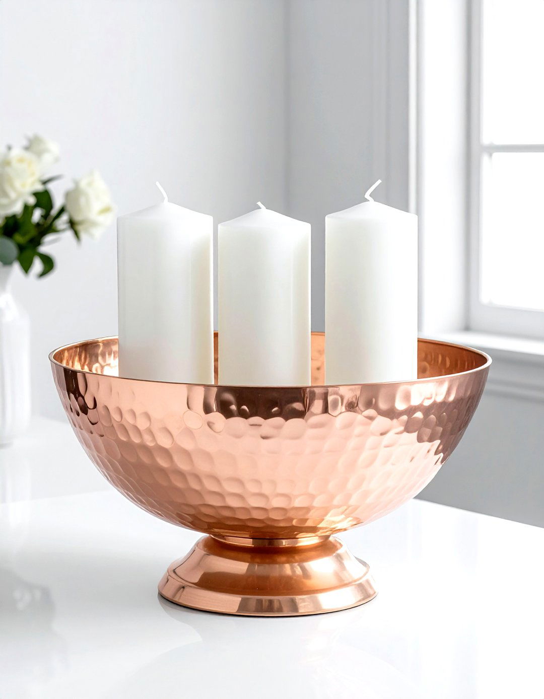 Hammered Metal Bowl - 30 living room candle holders