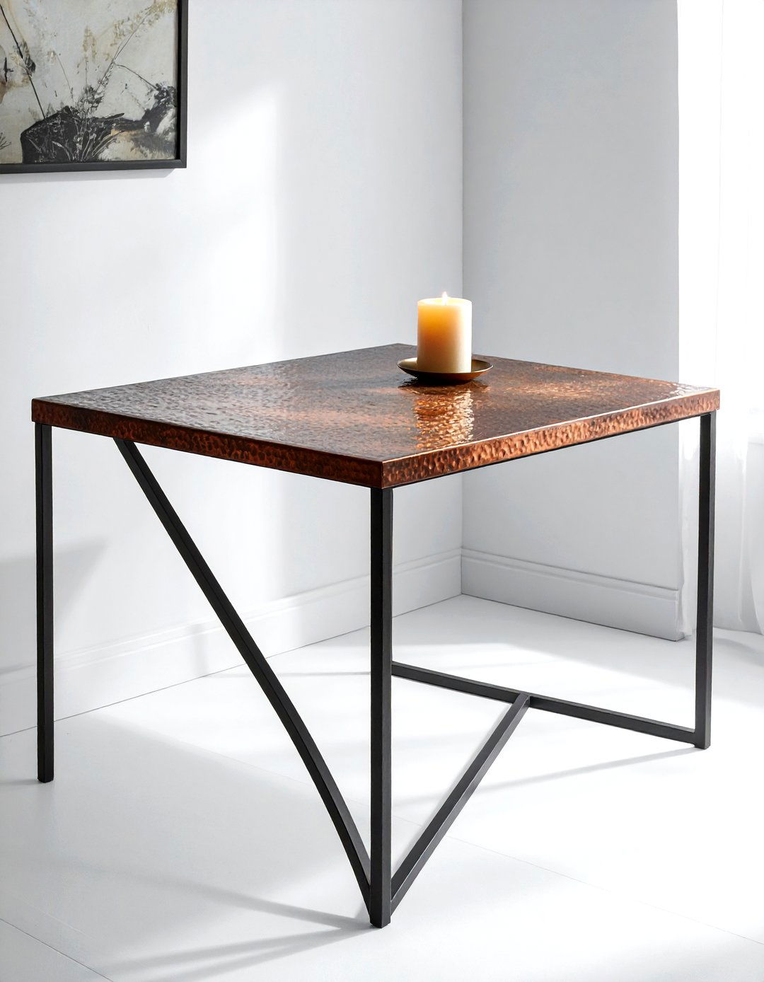 Hammered Metal C Table - 30 living room C-table ideas