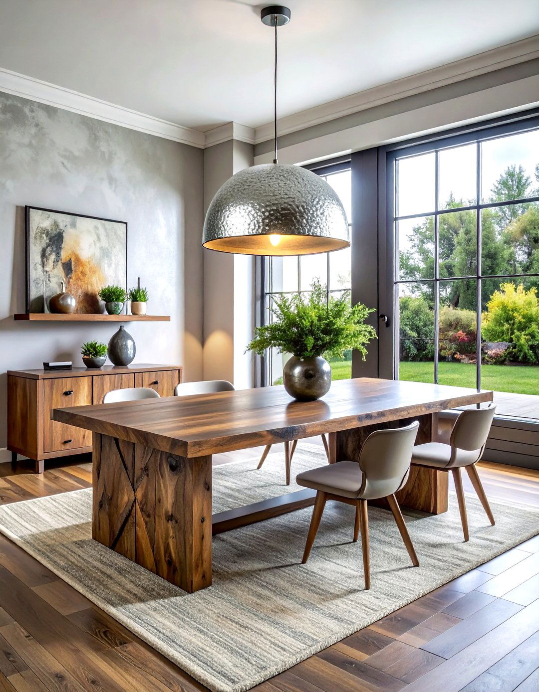 Hammered Metal Light - 30 semi-flush dining room light ideas