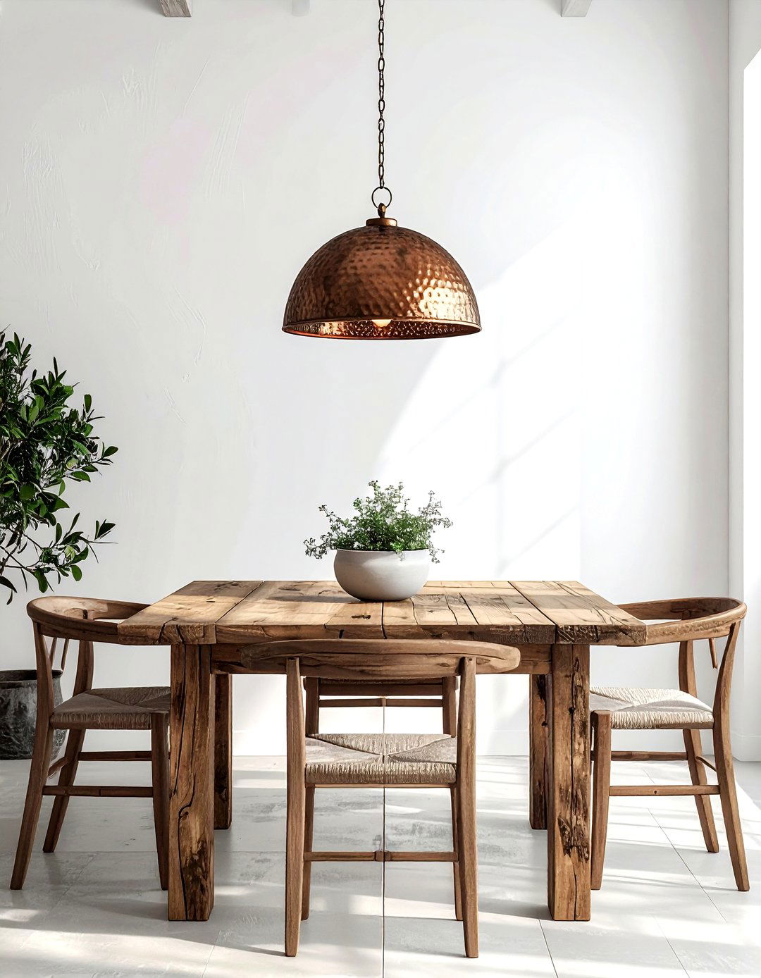 Hammered Metal Pendant - 30 dining room chandelier ideas