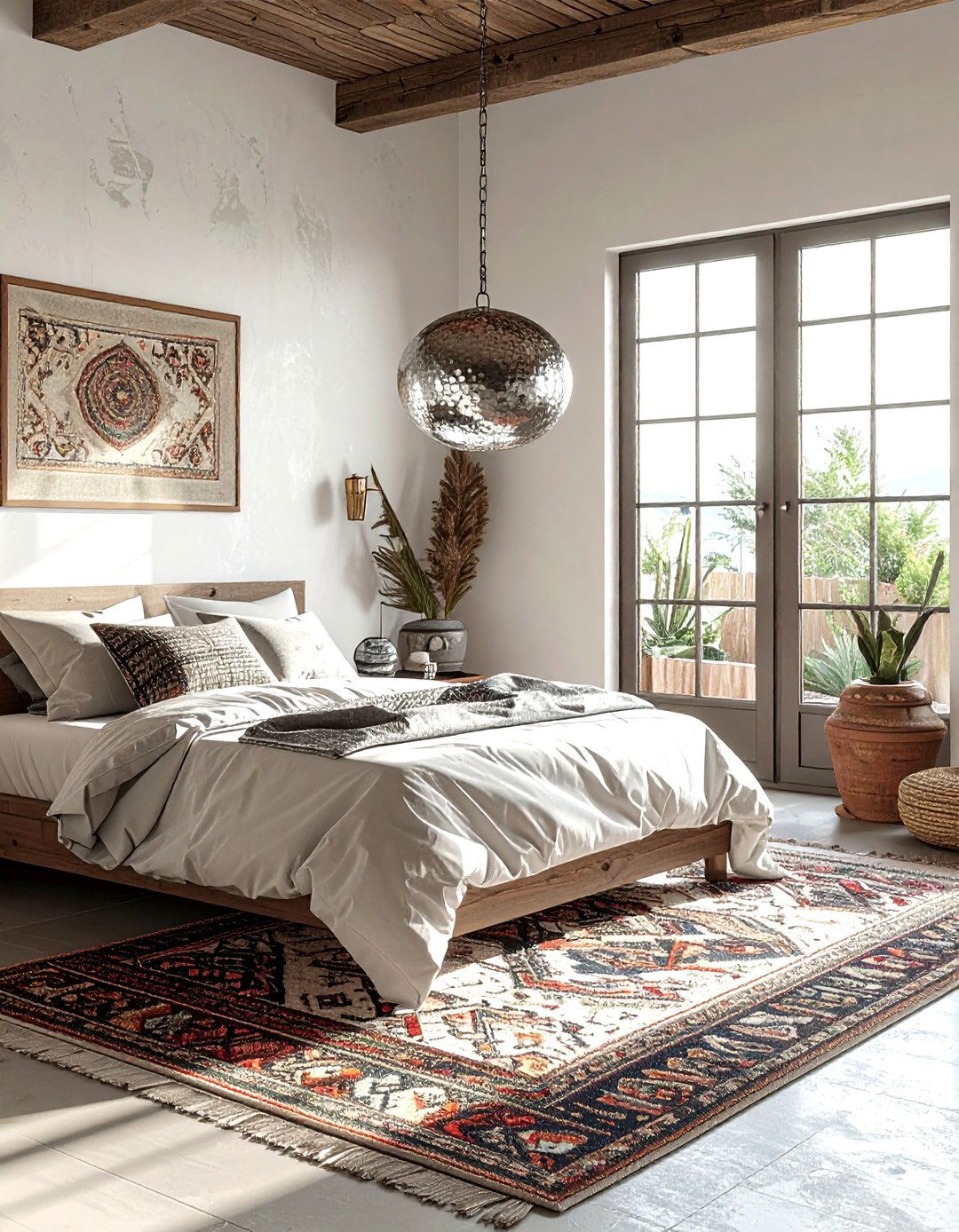 Hammered Metal Pendant - 30 bedroom pendant lighting ideas