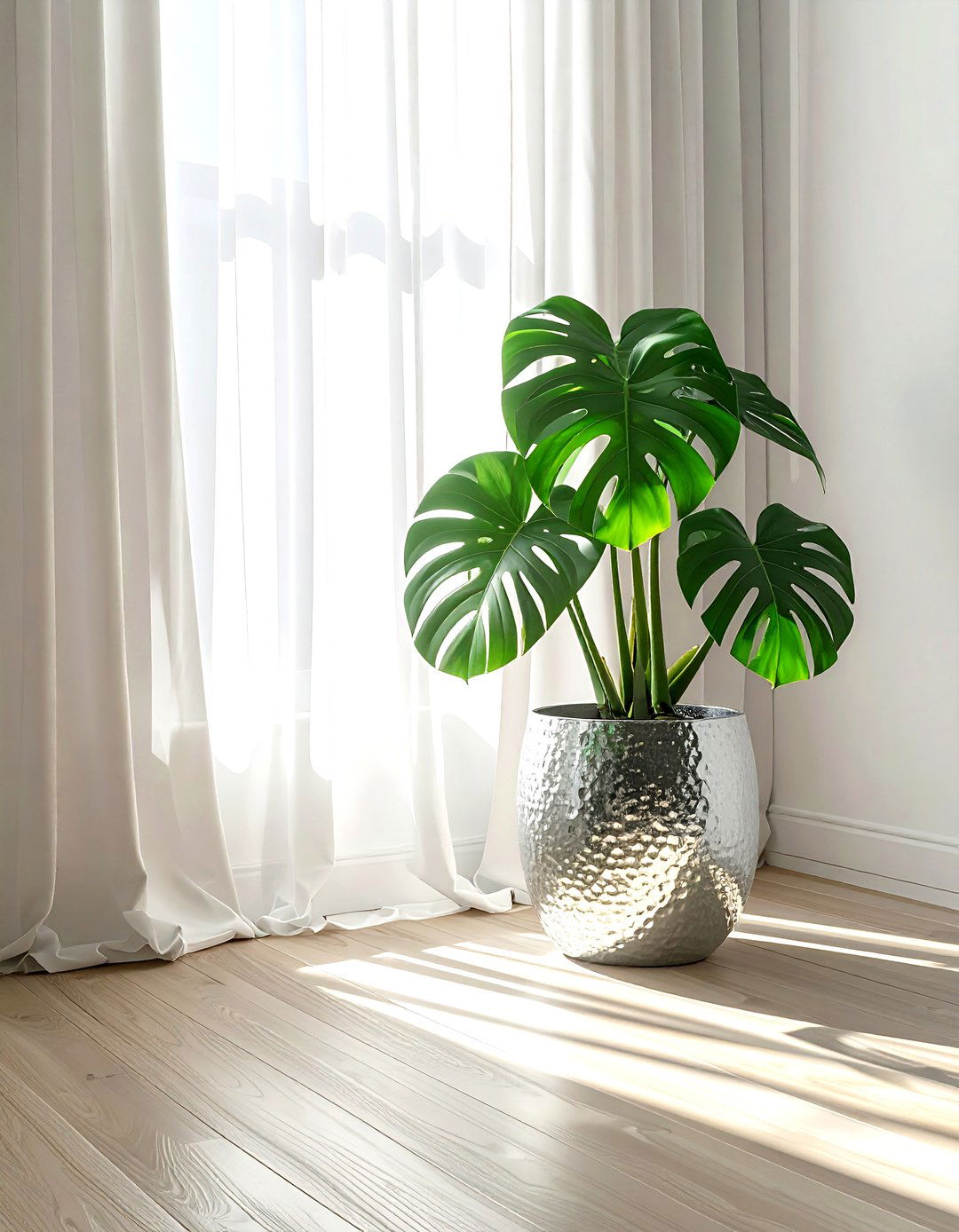 Hammered Metal Planter - 30 metal accent ideas