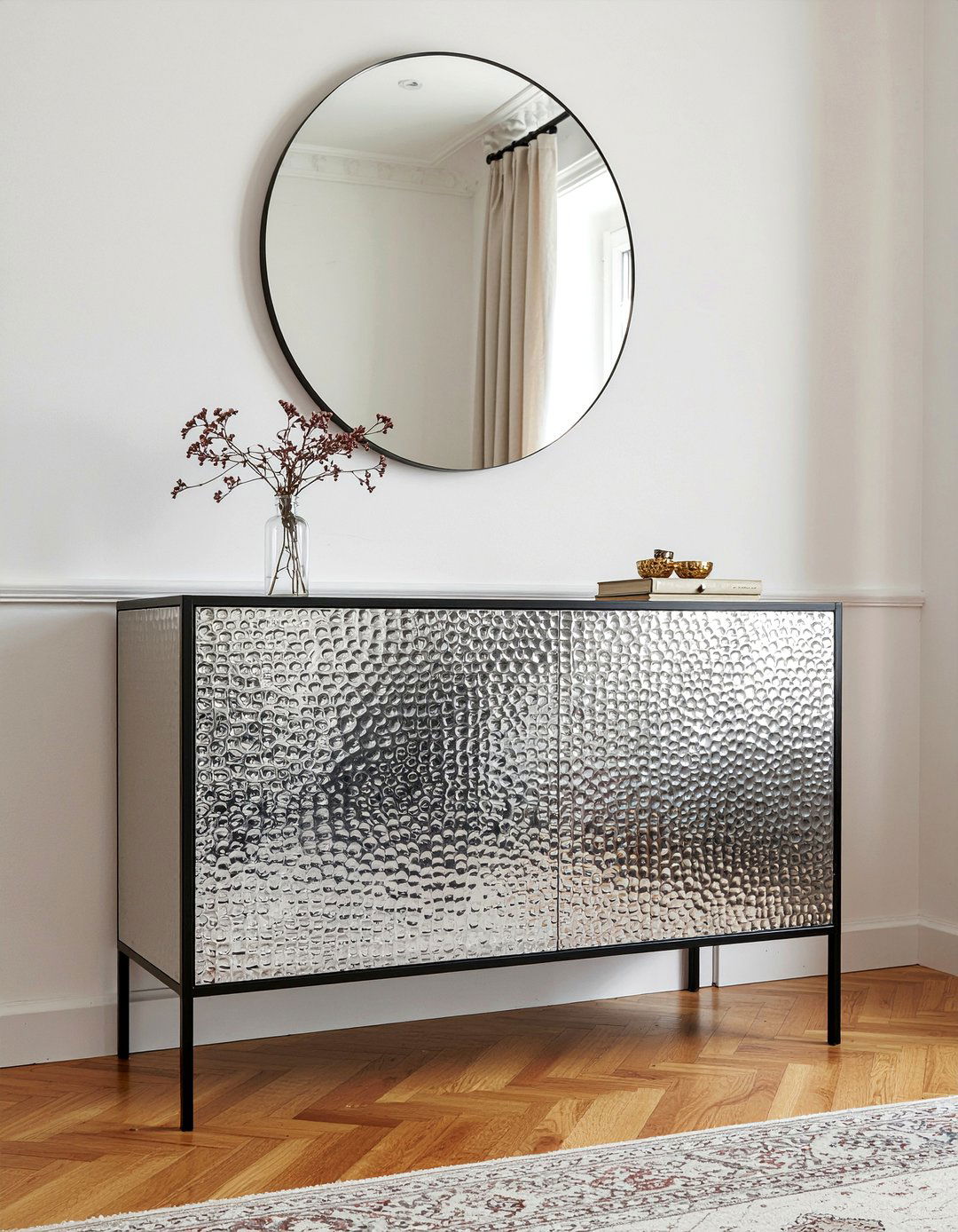 Hammered Metal Sideboard - 30 living room Moroccan furniture ideas