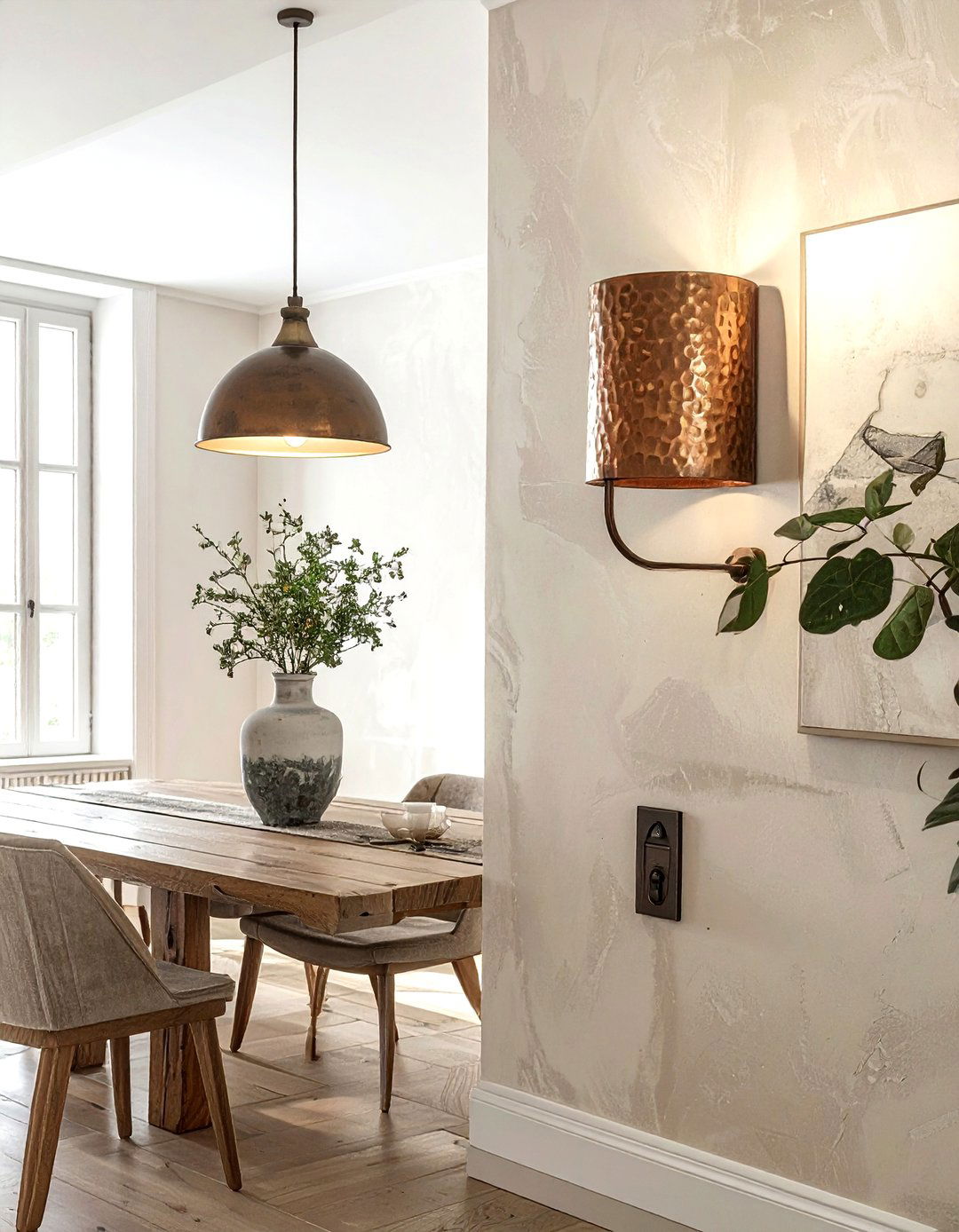 Hammered Metal Wall Sconce - 30 wall sconce dining room ideas