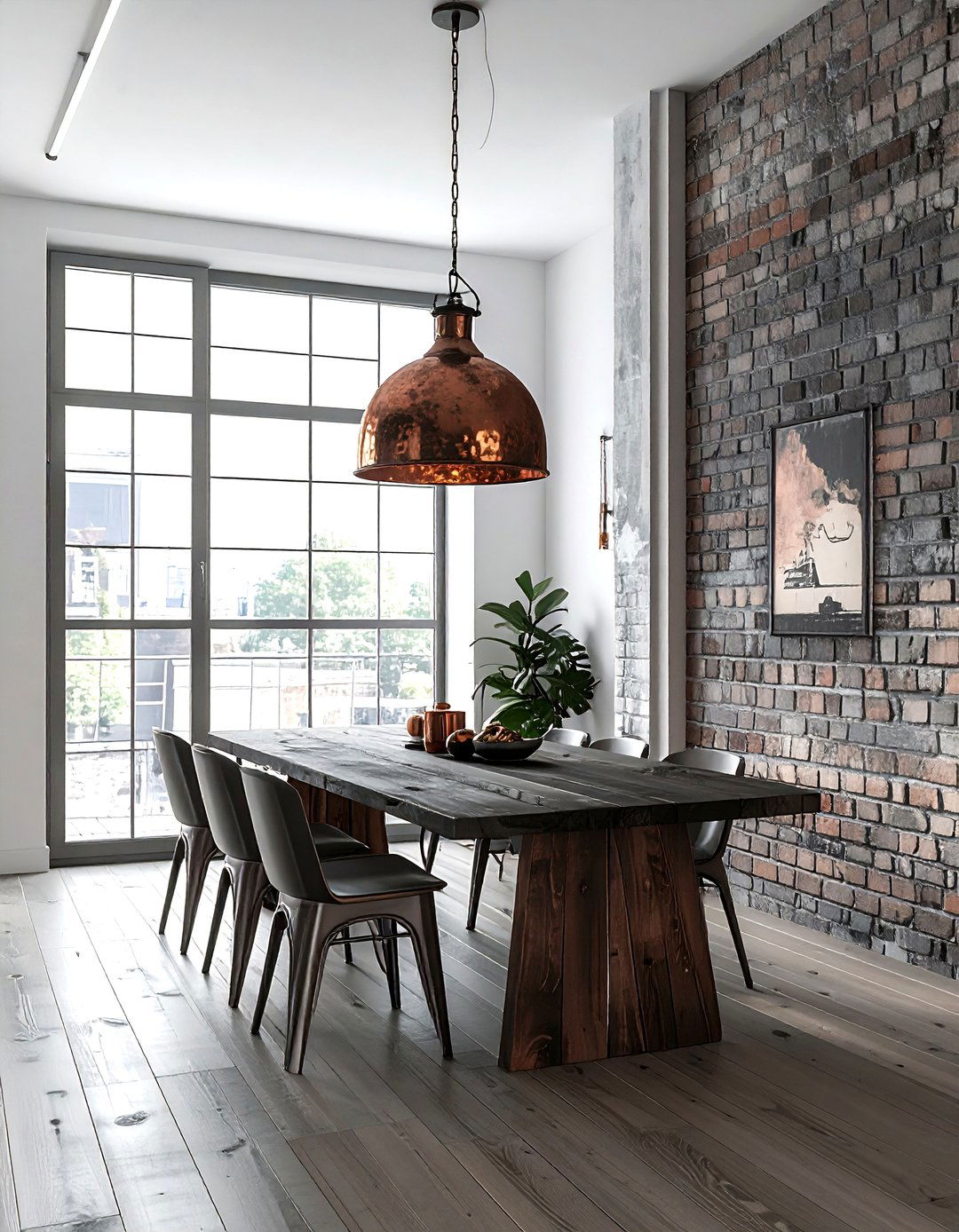 Hammered copper light - 30 pendant light dining room ideas
