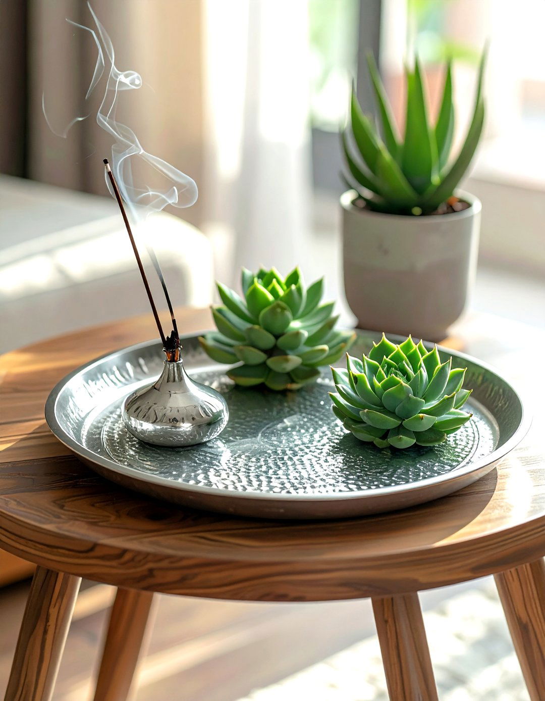 Hammered silver tray - 30 living room catch all trays