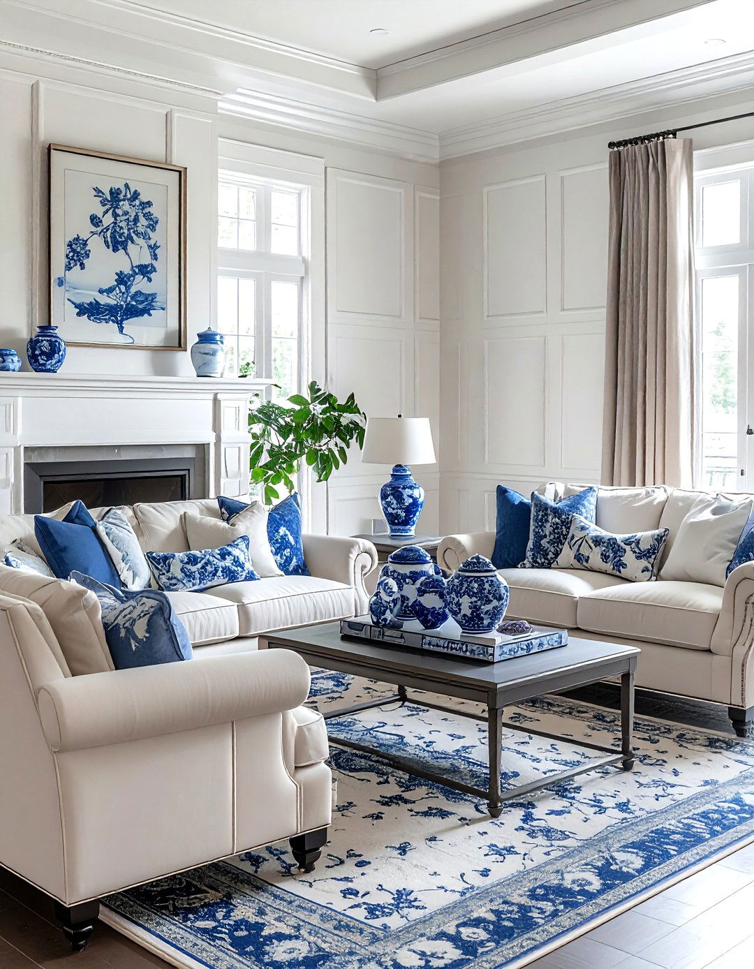 Hamptons style living room - 30 coastal cream living room ideas