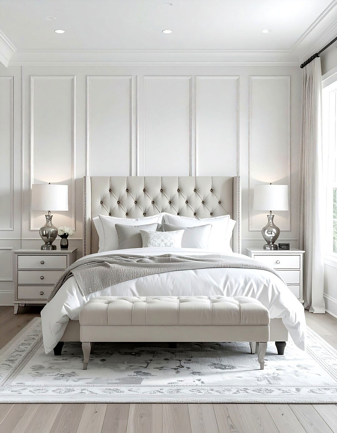 Hamptons style master bedroom - 30 coastal white bedroom ideas
