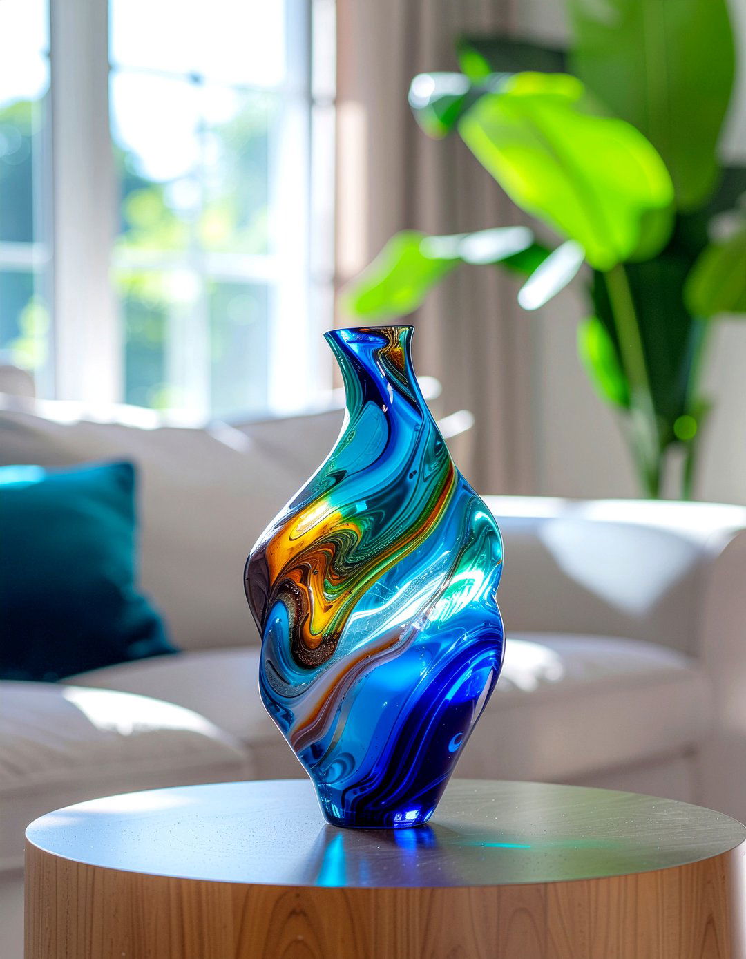 Hand Blown Glass Vase - 30 living room vase ideas