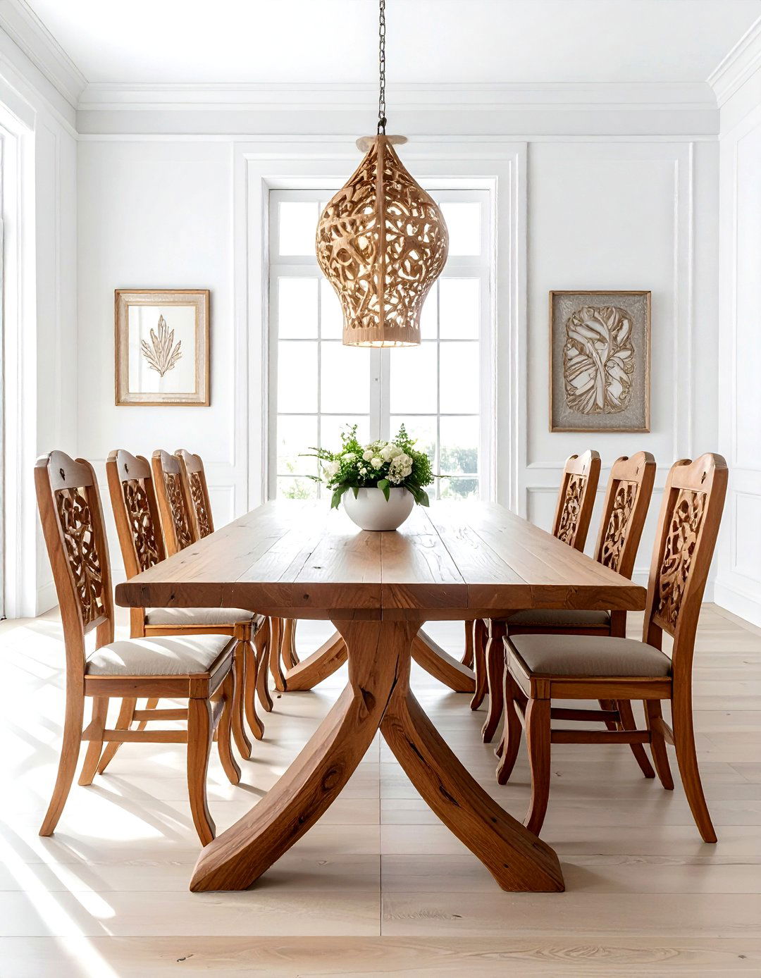 Hand Carved Ladderback - 30 ladderback dining chair ideas