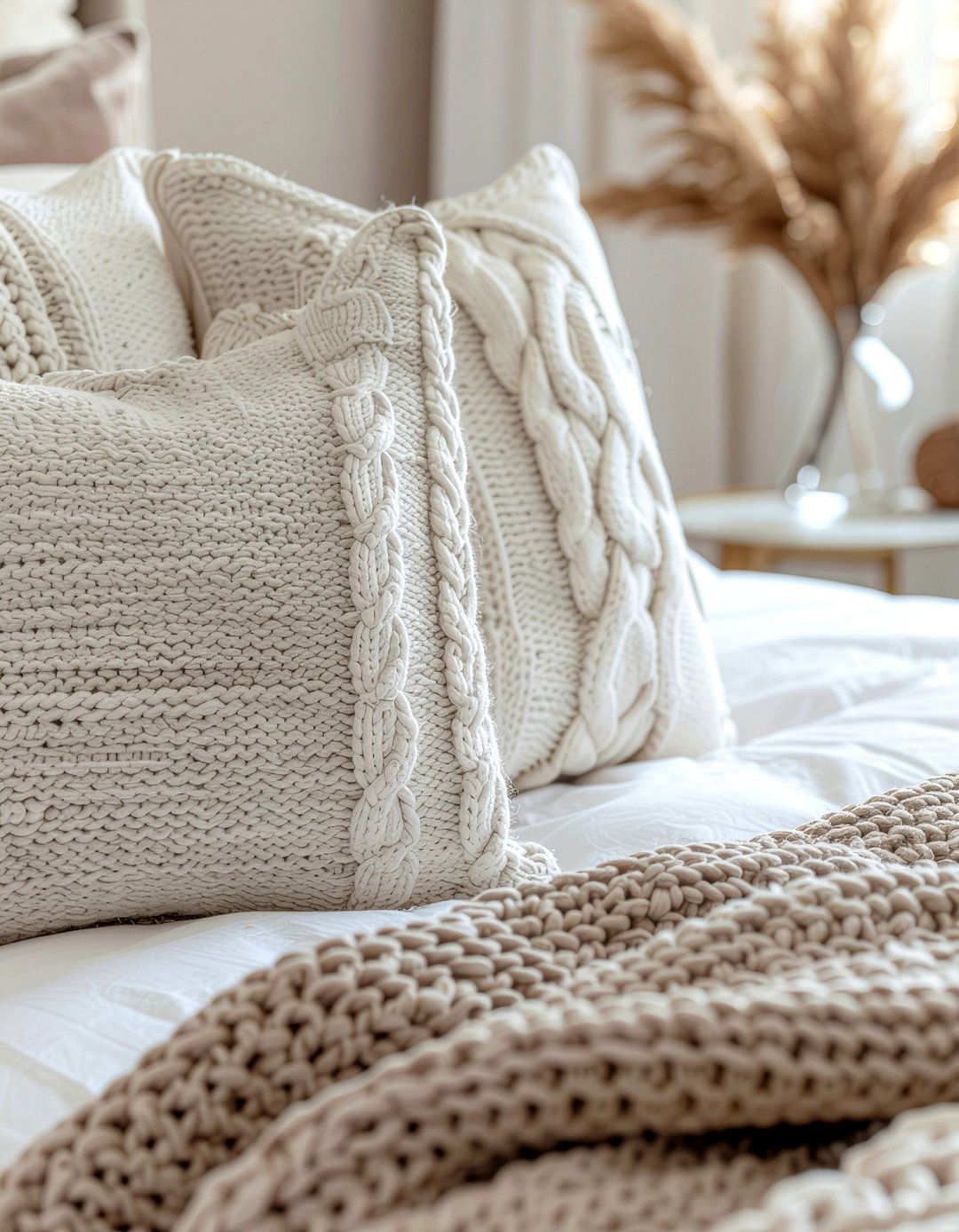 Hand Knitted Pillow - 30 handmade bedroom ideas