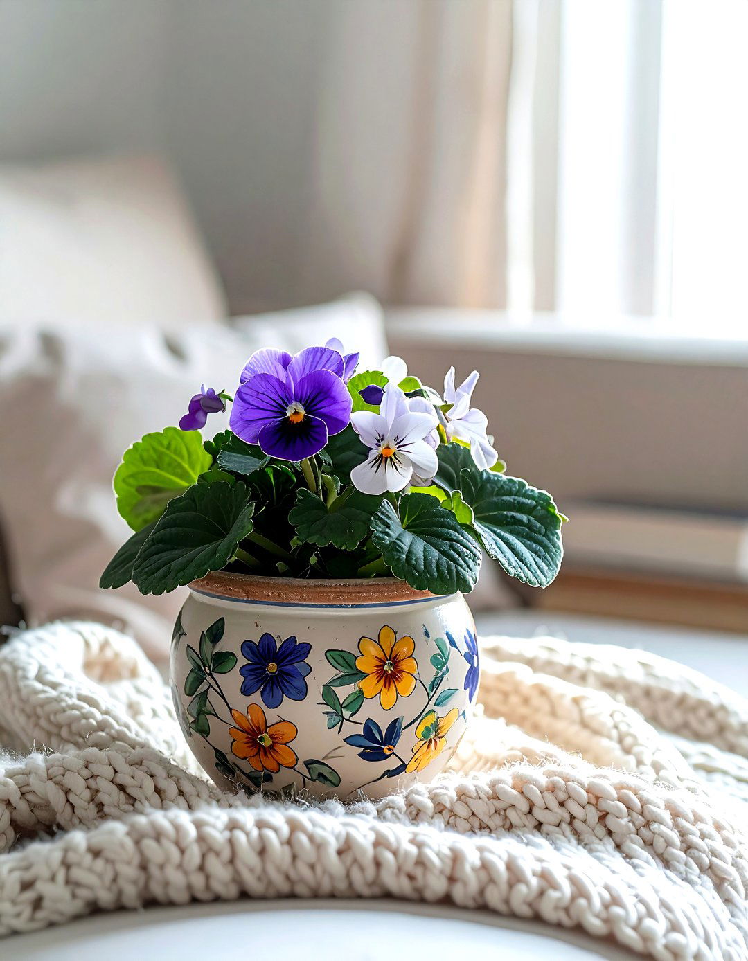 Hand Painted Ceramic Pot - 30 ceramic planter ideas